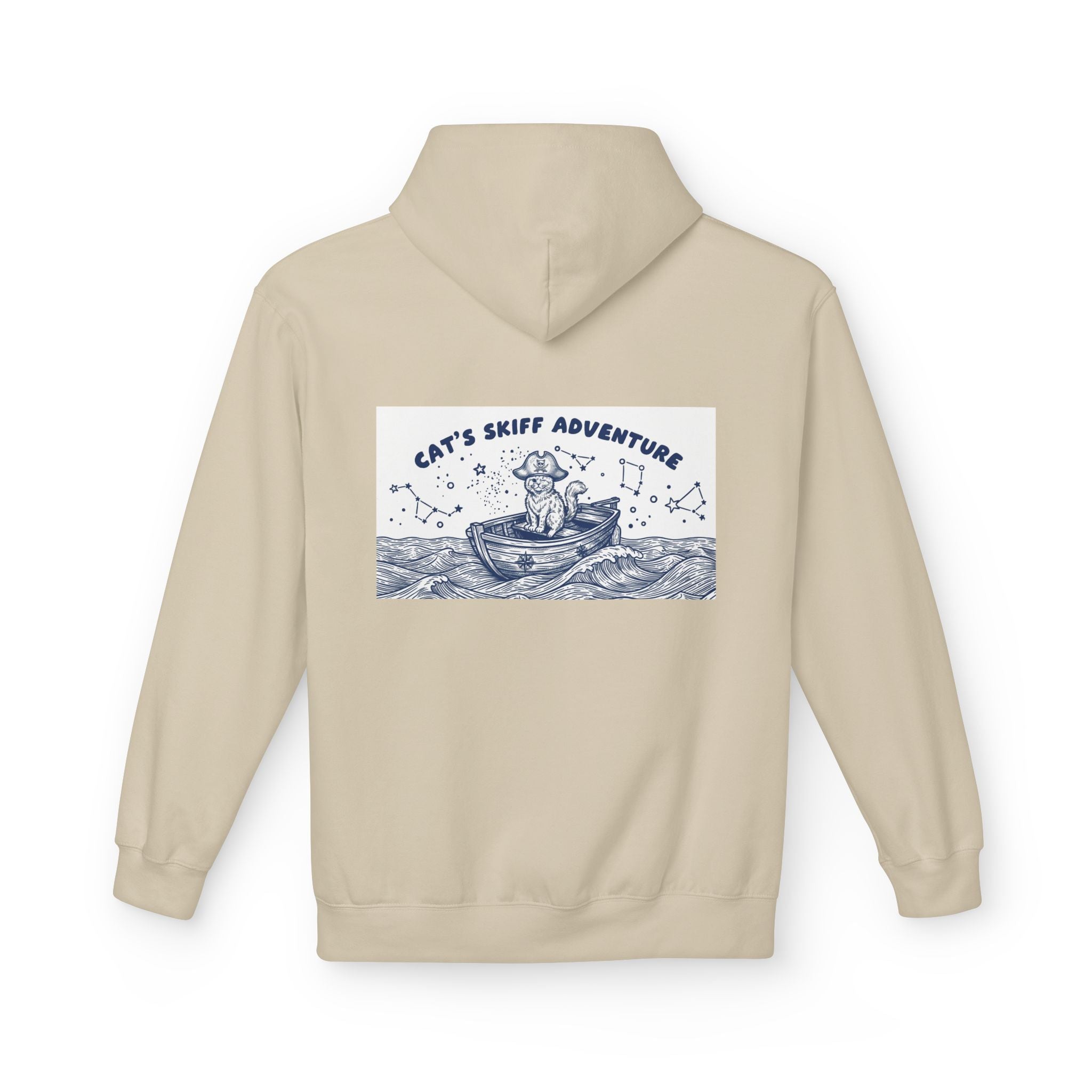 Cat's Skiff Adventure Hoodie | Vintage Ocean Nautical Graphic Sweatshirt