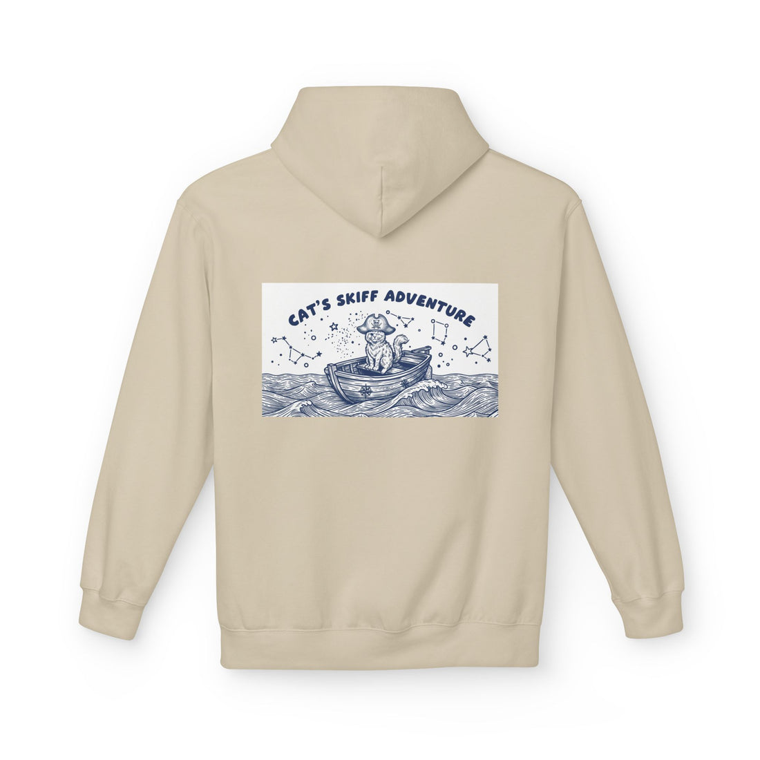 Cat's Skiff Adventure Hoodie | Vintage Ocean Nautical Graphic Sweatshirt