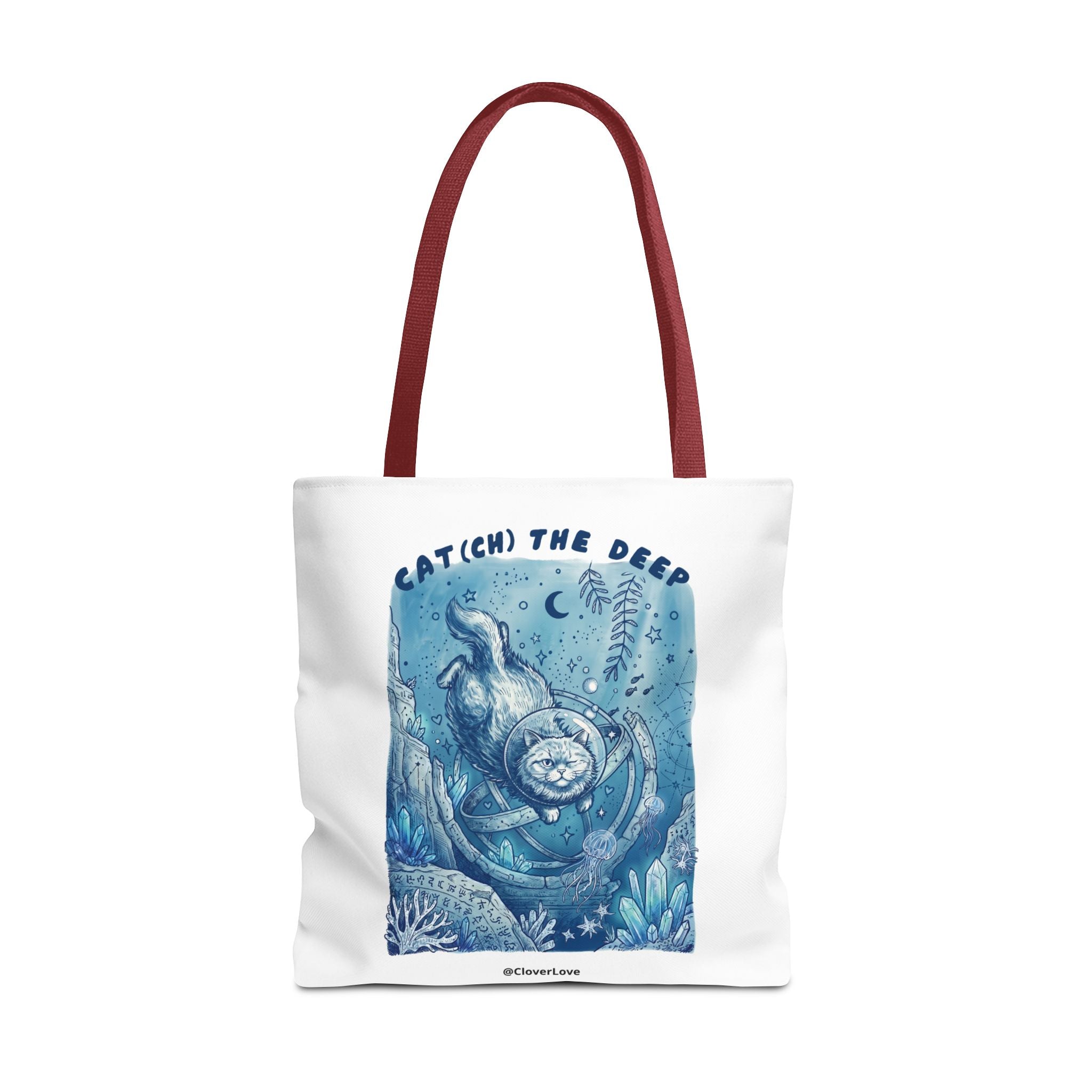 Cat Deep Sea Adventure Tote Bag | Vintage Ocean Explorer Canvas Bag