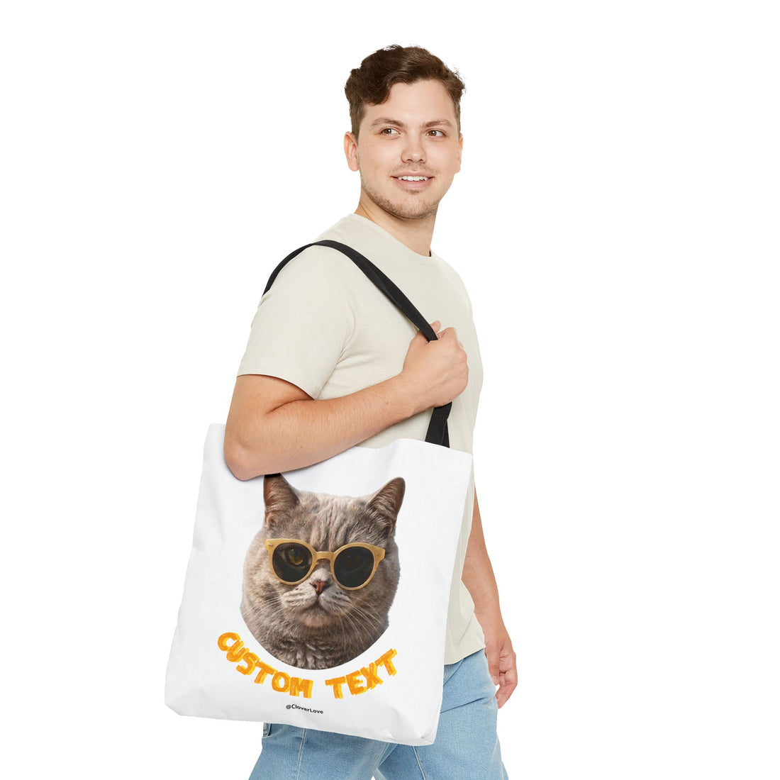 Summer Cat Tote Bag | Funny Cat Lover Beach Canvas Bag