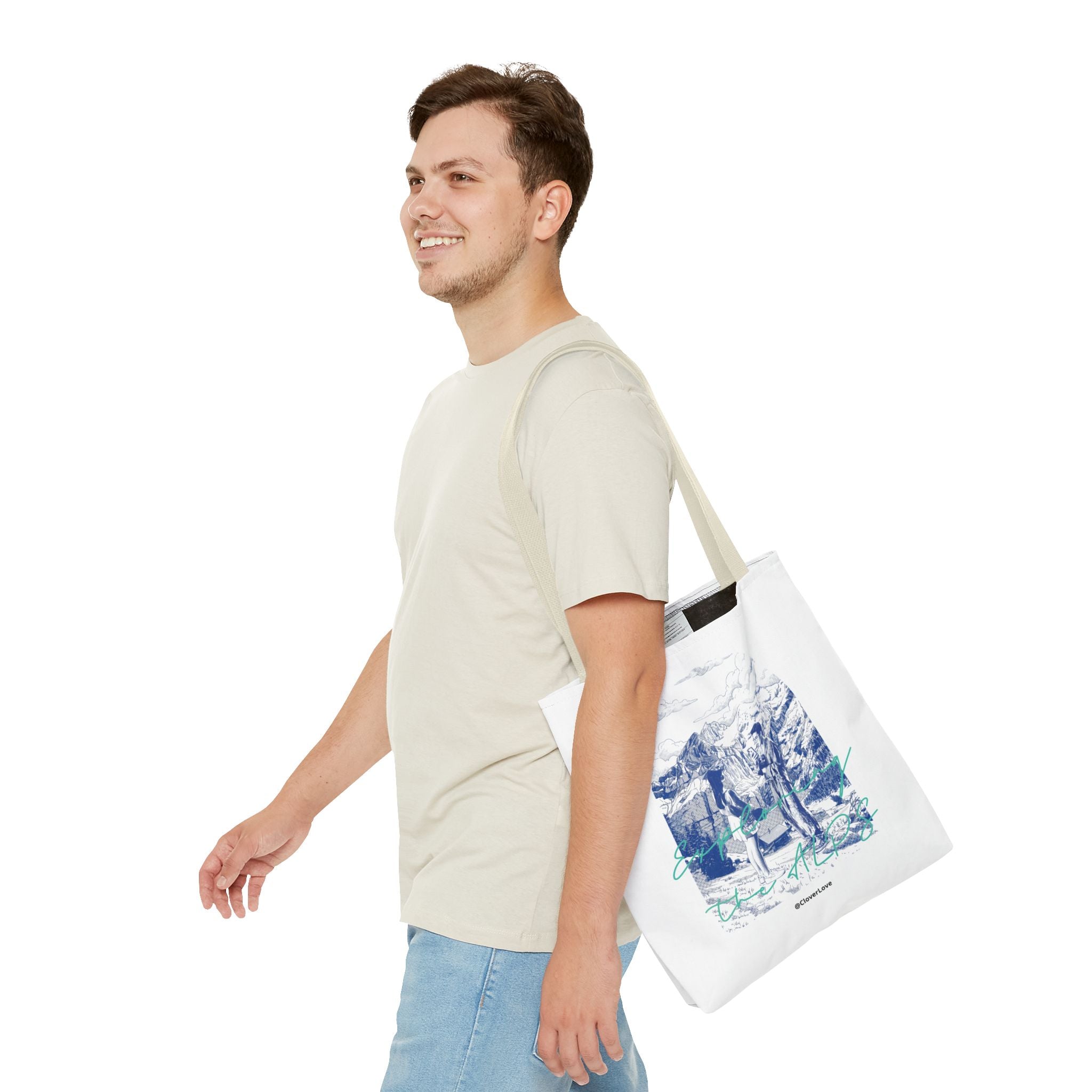 Travel Adventure Tote Bag | Vintage Mountain Explorer Canvas Bag