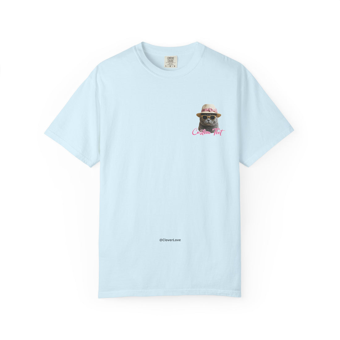 Custom Cat Vacation T-Shirt - Beach Sunbath Cat Lover Gift