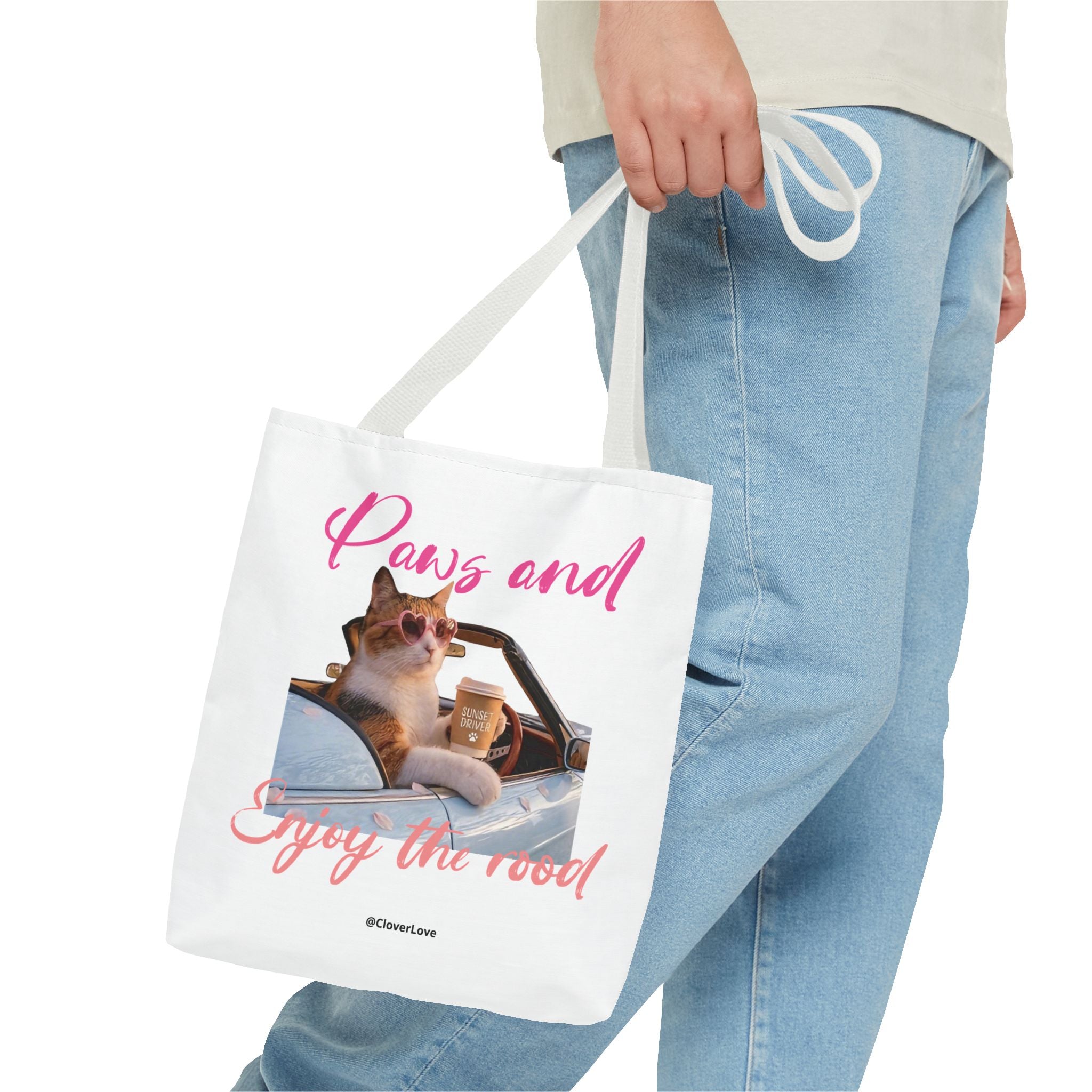 Cute Cat Tote Bag | Custom Cat Photo Personalized Canvas Bag