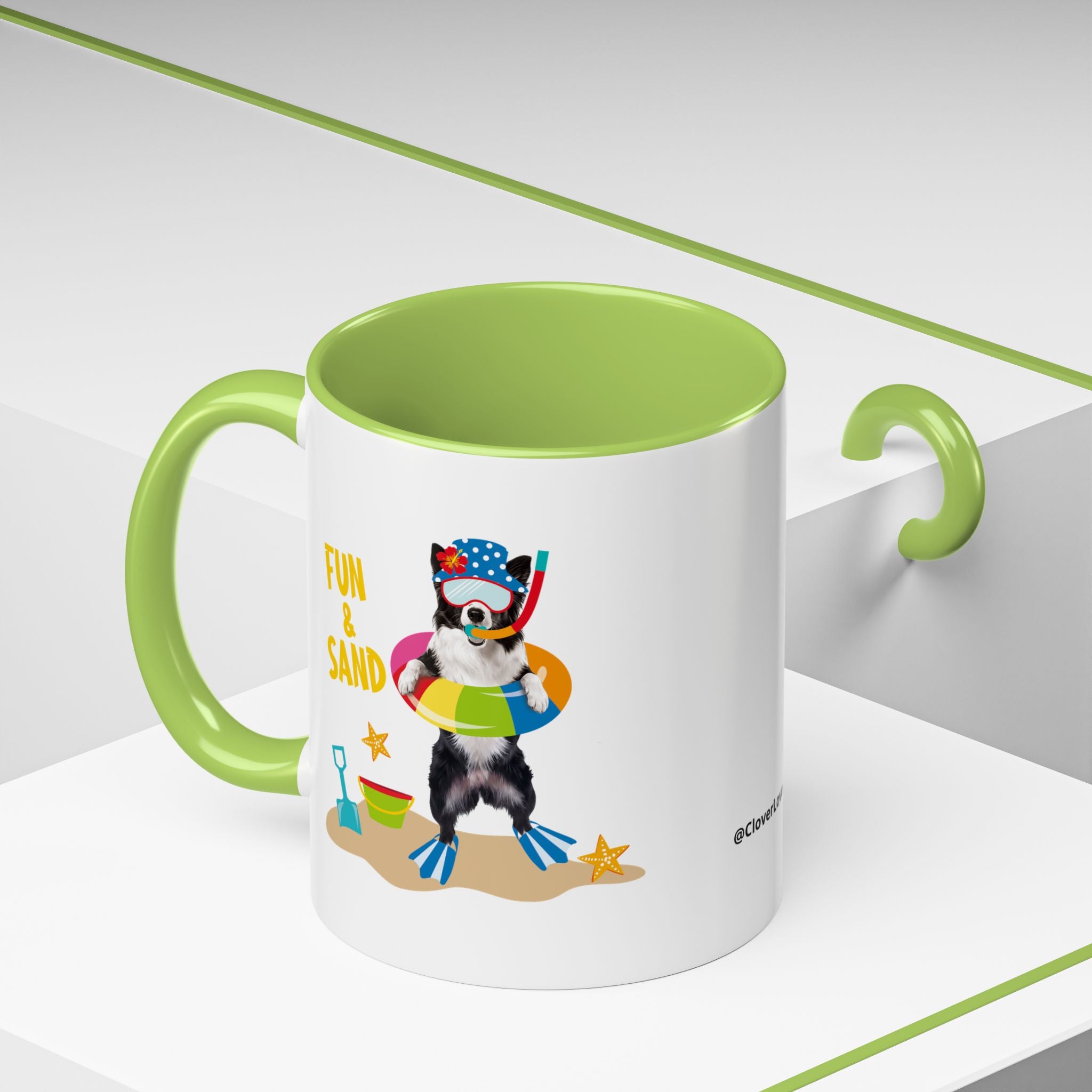 Summer Diving Dog Mug | Personalized Dog Photo Coffee Cup With Custom Text