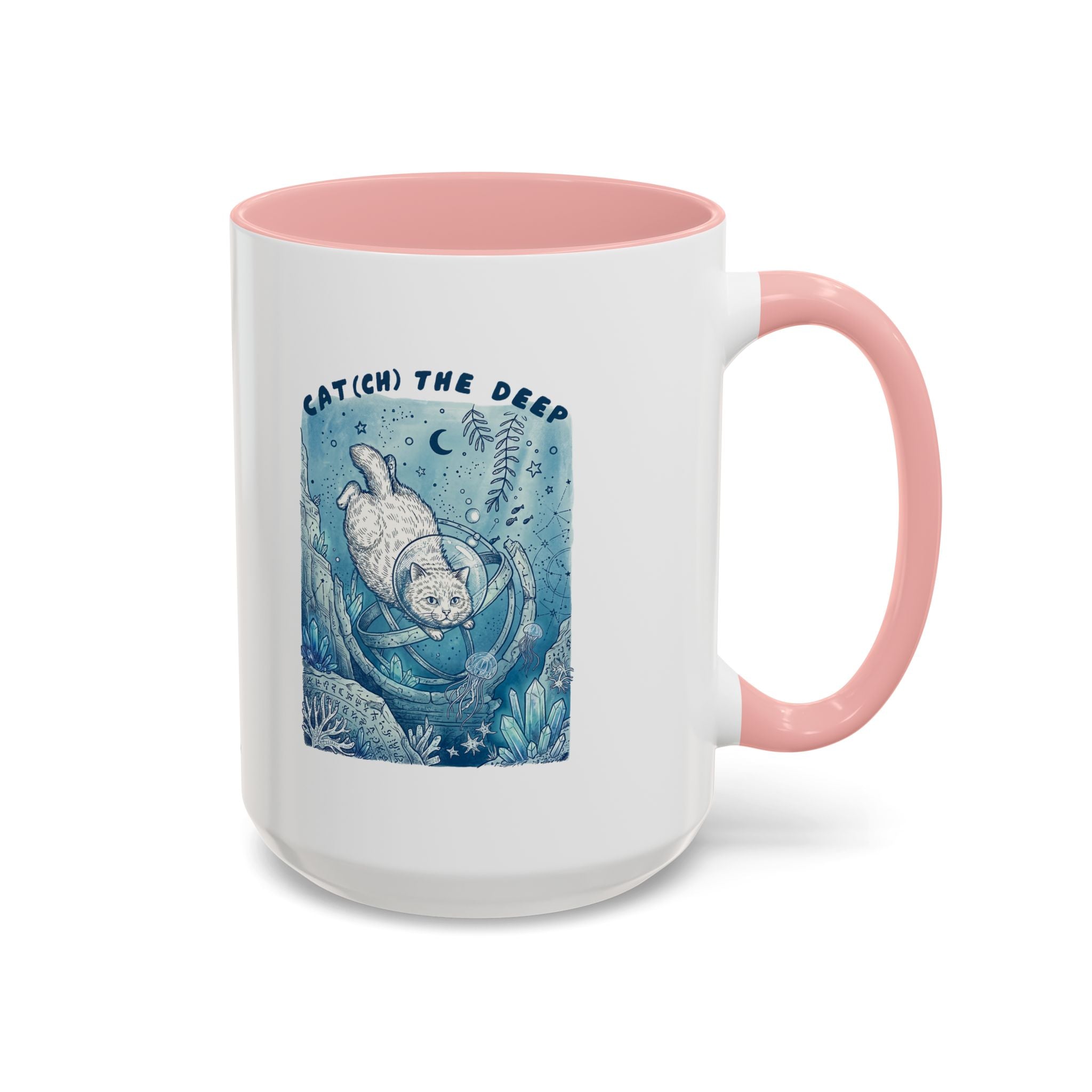 Cat's Deep Ocean Adventure Mug - Underwater Cat Lover Coffee Cup