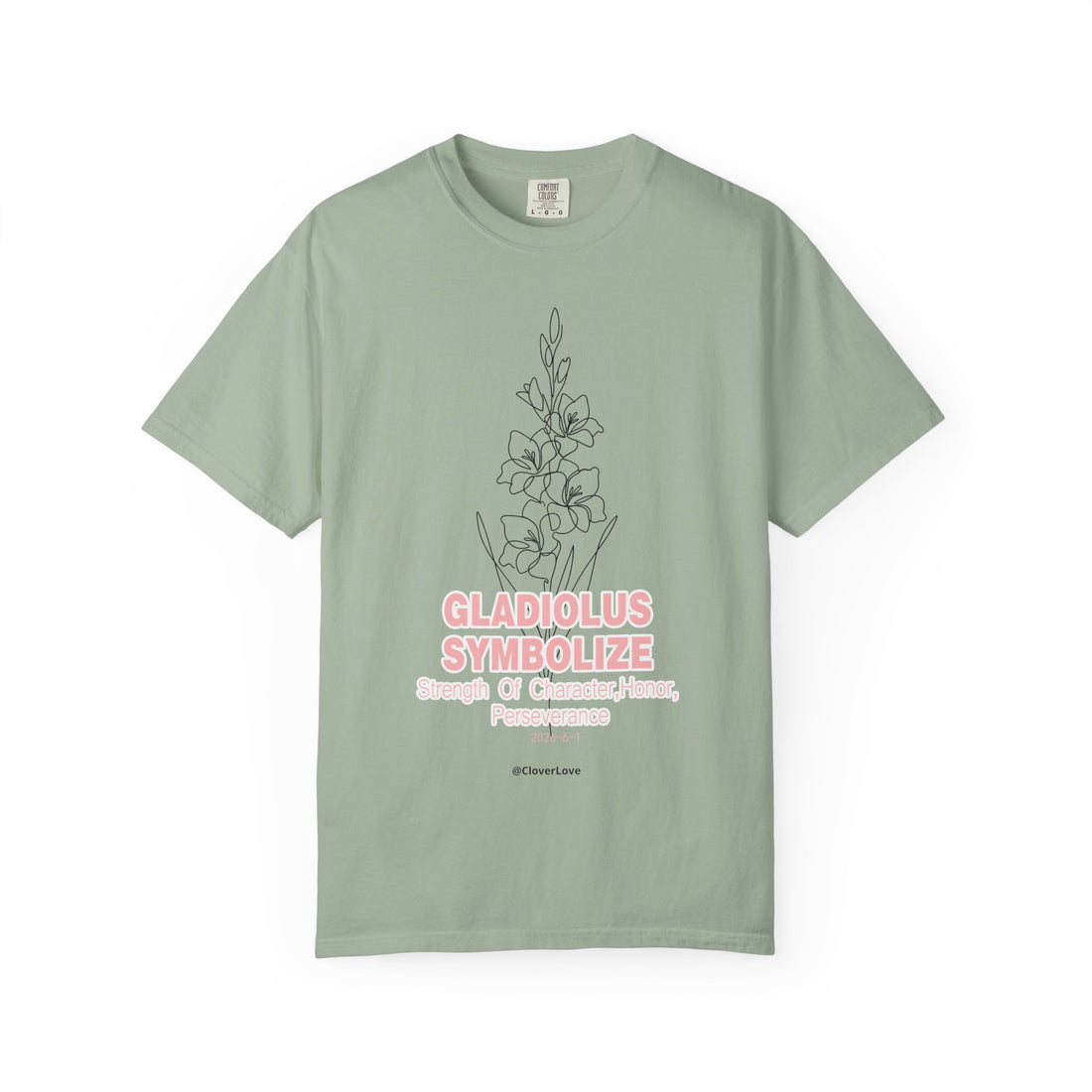 Gladiolus Flower T-Shirt - Inspirational Botanical Graphic Shirt for Flower Lovers