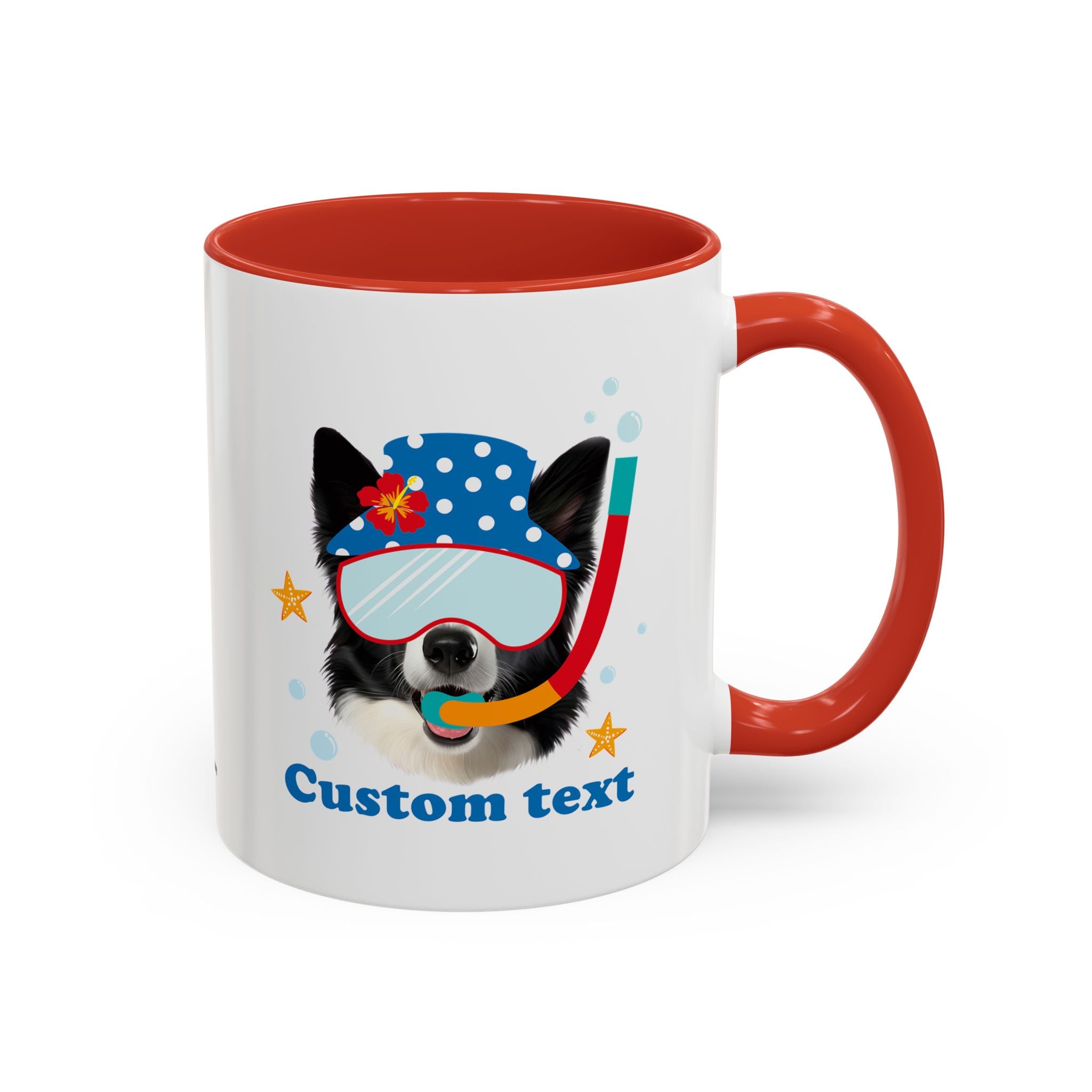 Sommer Tauchhund Tasse | Personalisierte Hundefoto Kaffeetasse mit individuellem Text
