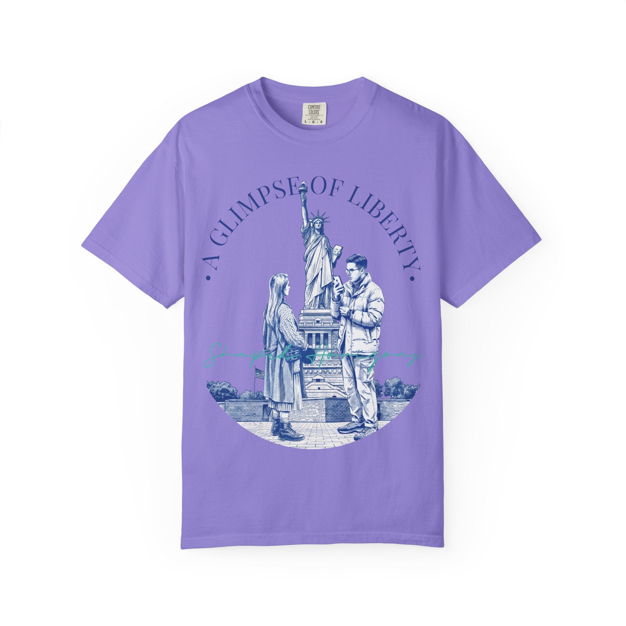 Custom Statue of Liberty Travel Memory T-Shirt - Couple Vacation Gift