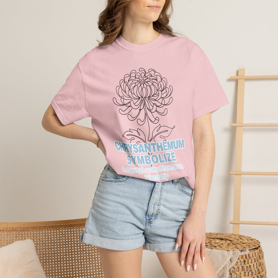 Chrysanthemum Flower T-Shirt - Botanical Graphic Shirt for Flower Lovers
