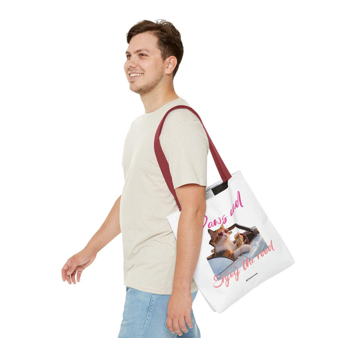 Cute Cat Tote Bag | Custom Cat Photo Personalized Canvas Bag