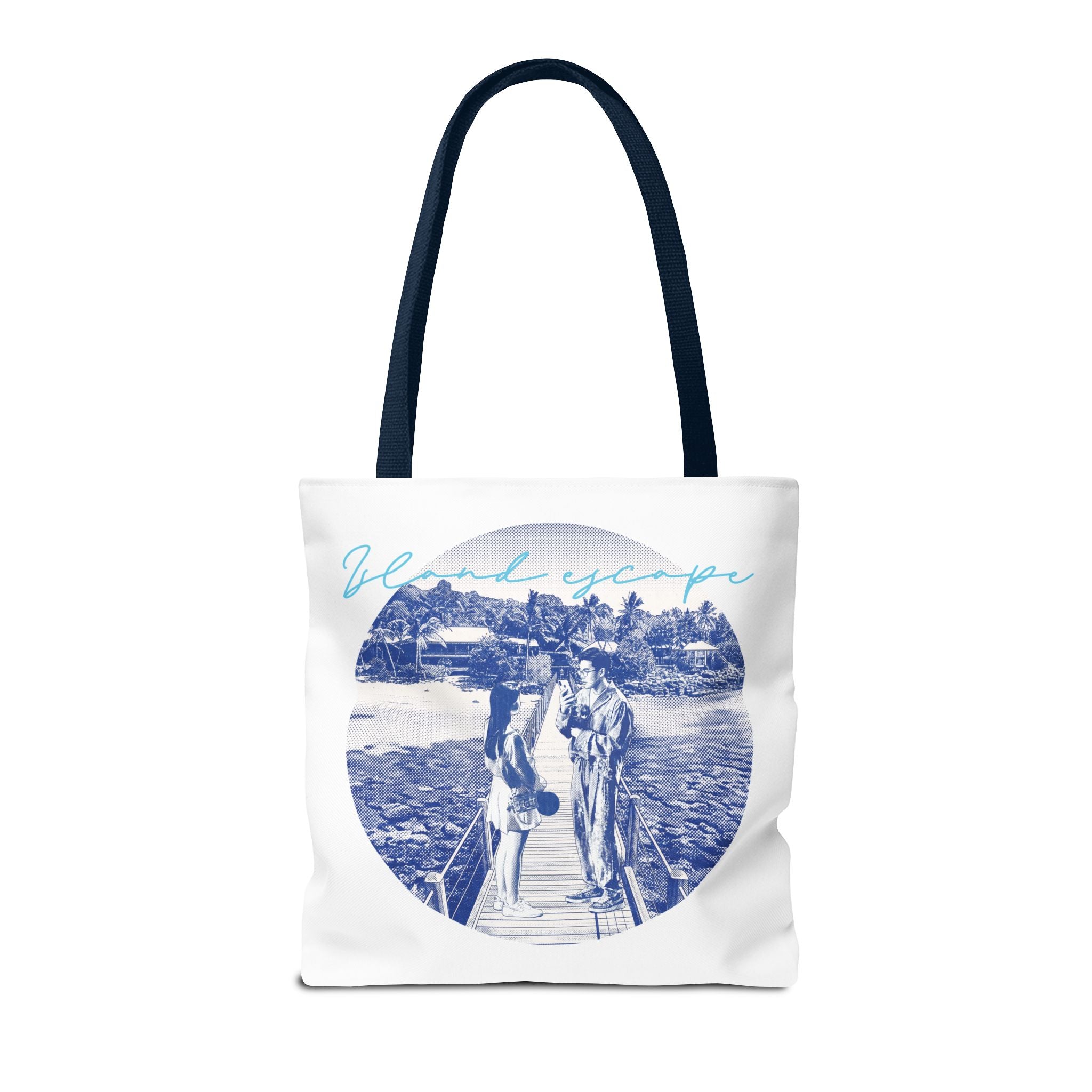 Island Escape Tote Bag | Vintage Beach Travel Canvas Bag
