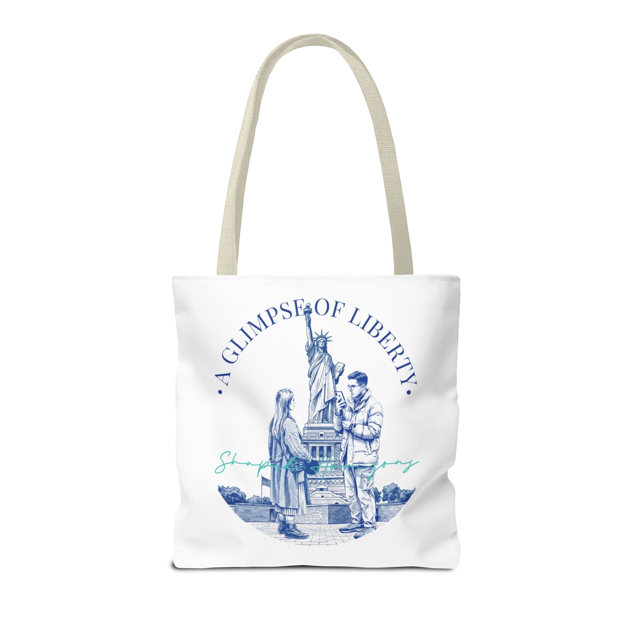 A Glimpse Of Liberty Travel Tote Bag | Statue of Liberty New York Canvas Tote Bag