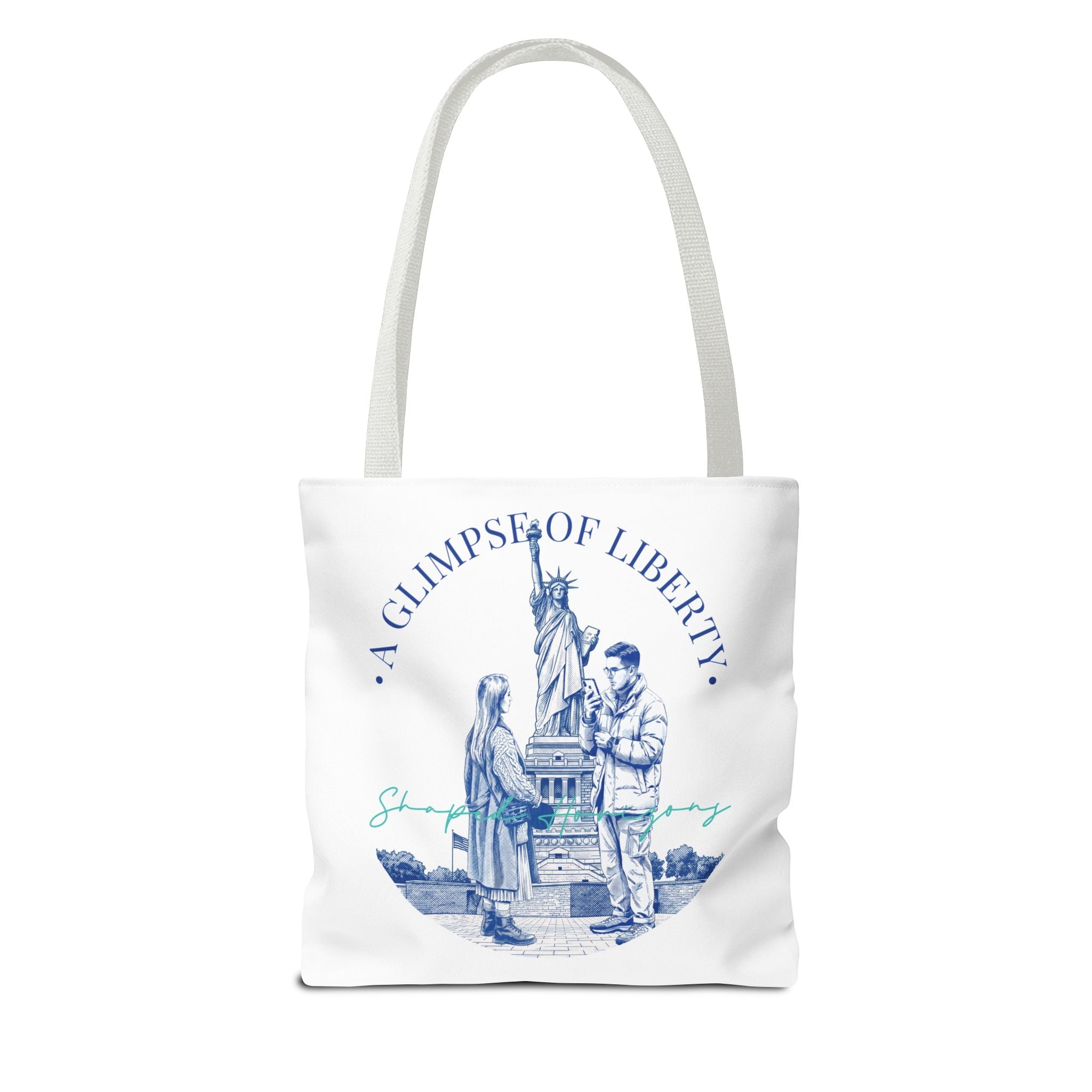 A Glimpse Of Liberty Travel Tote Bag | Statue of Liberty New York Canvas Tote Bag