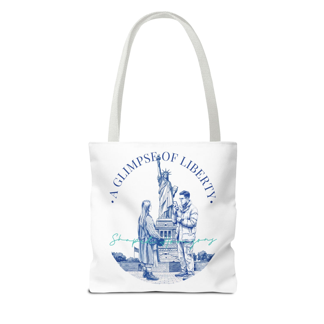 A Glimpse Of Liberty Travel Tote Bag | Statue of Liberty New York Canvas Tote Bag