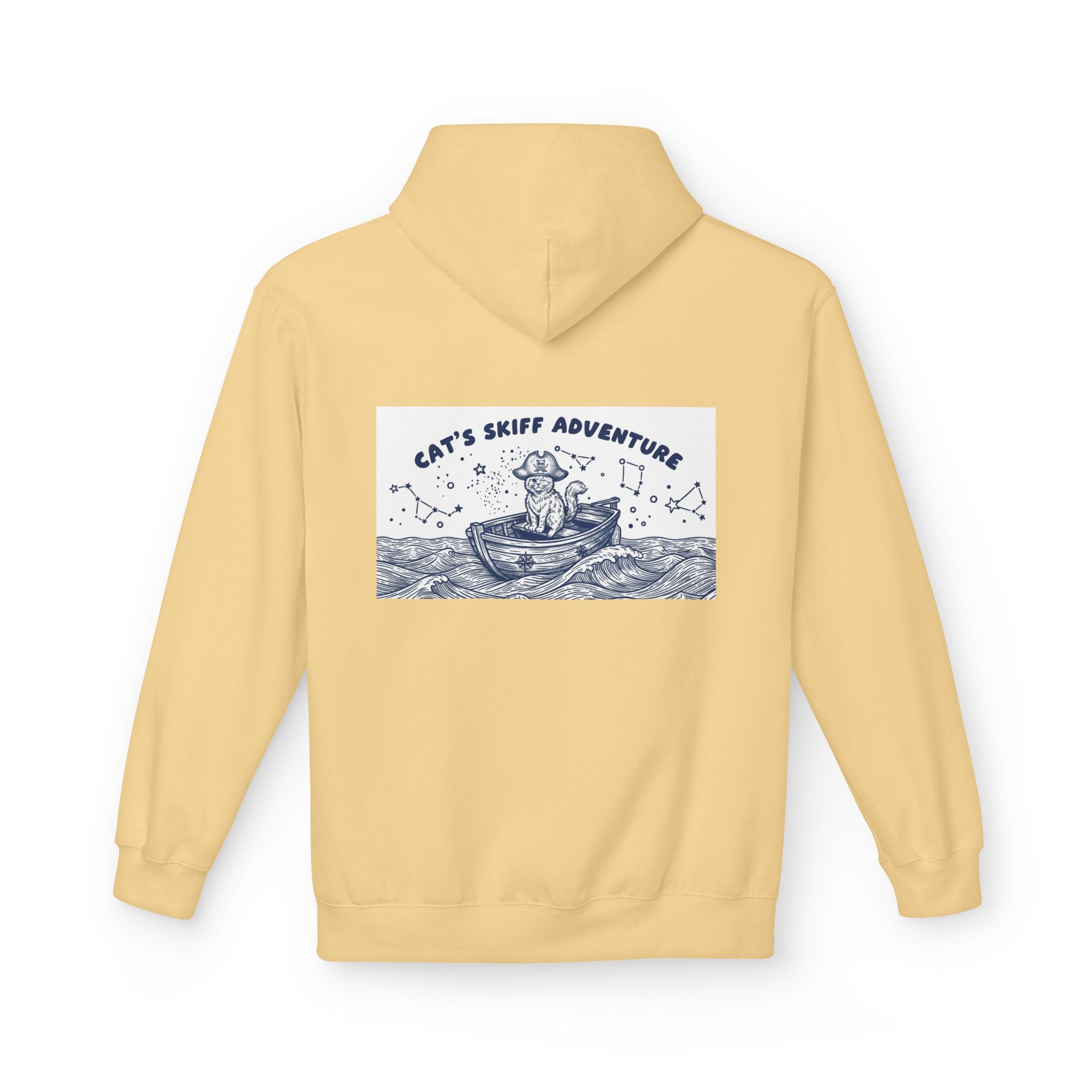Cat's Skiff Adventure Hoodie | Vintage Ocean Nautical Graphic Sweatshirt