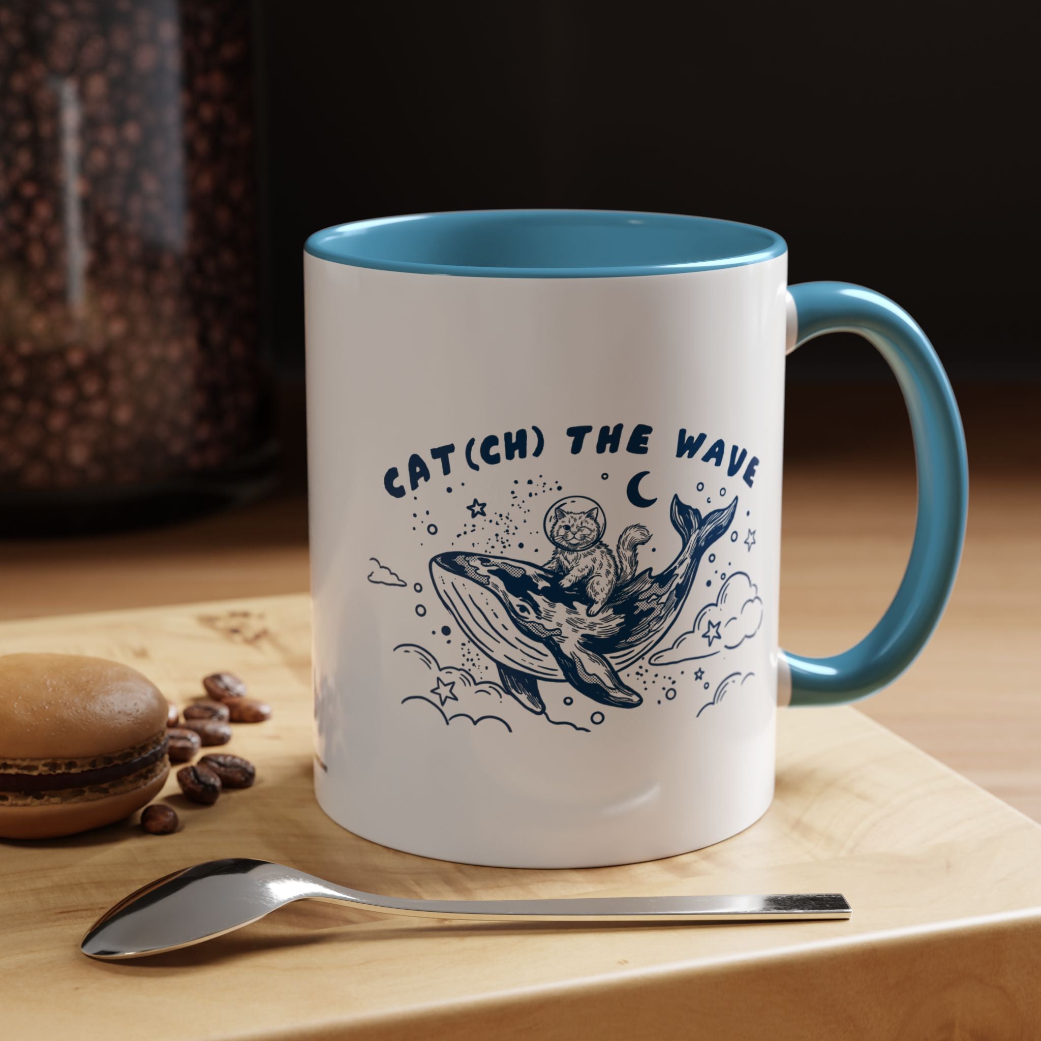 Cat's Wave Adventure Mug - Cute Cat Whale Ocean Coffee Cup