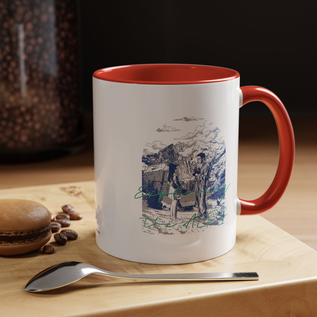 Explore The Alps Travel Mug - Mountain Adventure Coffee Cup