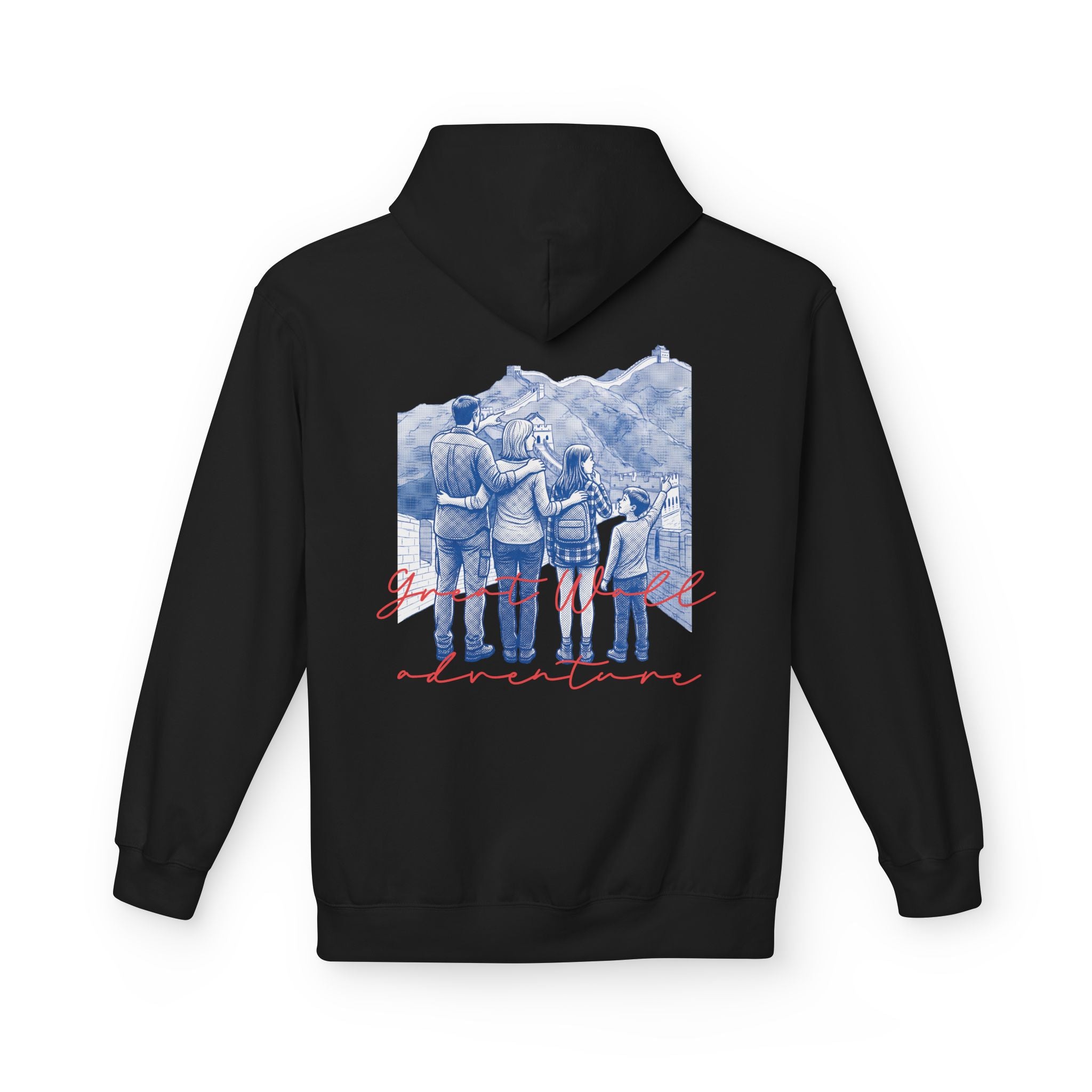 Great Wall Family Adventure Hoodie – Vintage Travel Landmark Graphic Pullover Sweatshirt