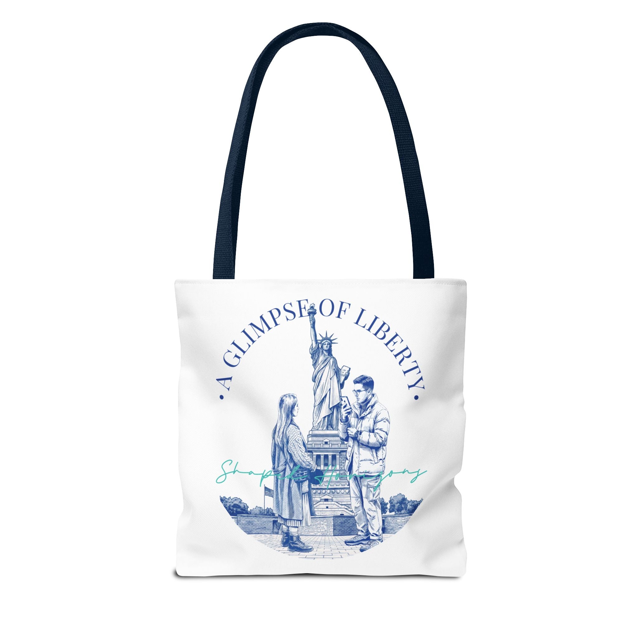 A Glimpse Of Liberty Travel Tote Bag | Statue of Liberty New York Canvas Tote Bag