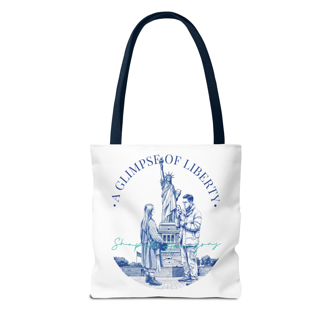 A Glimpse Of Liberty Travel Tote Bag | Statue of Liberty New York Canvas Tote Bag