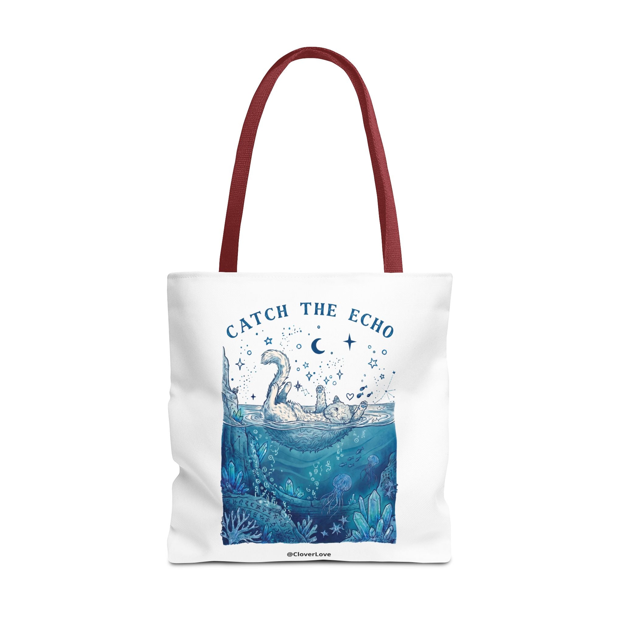 Cat Ocean Adventure Tote Bag | Vintage Underwater Graphic Canvas Bag