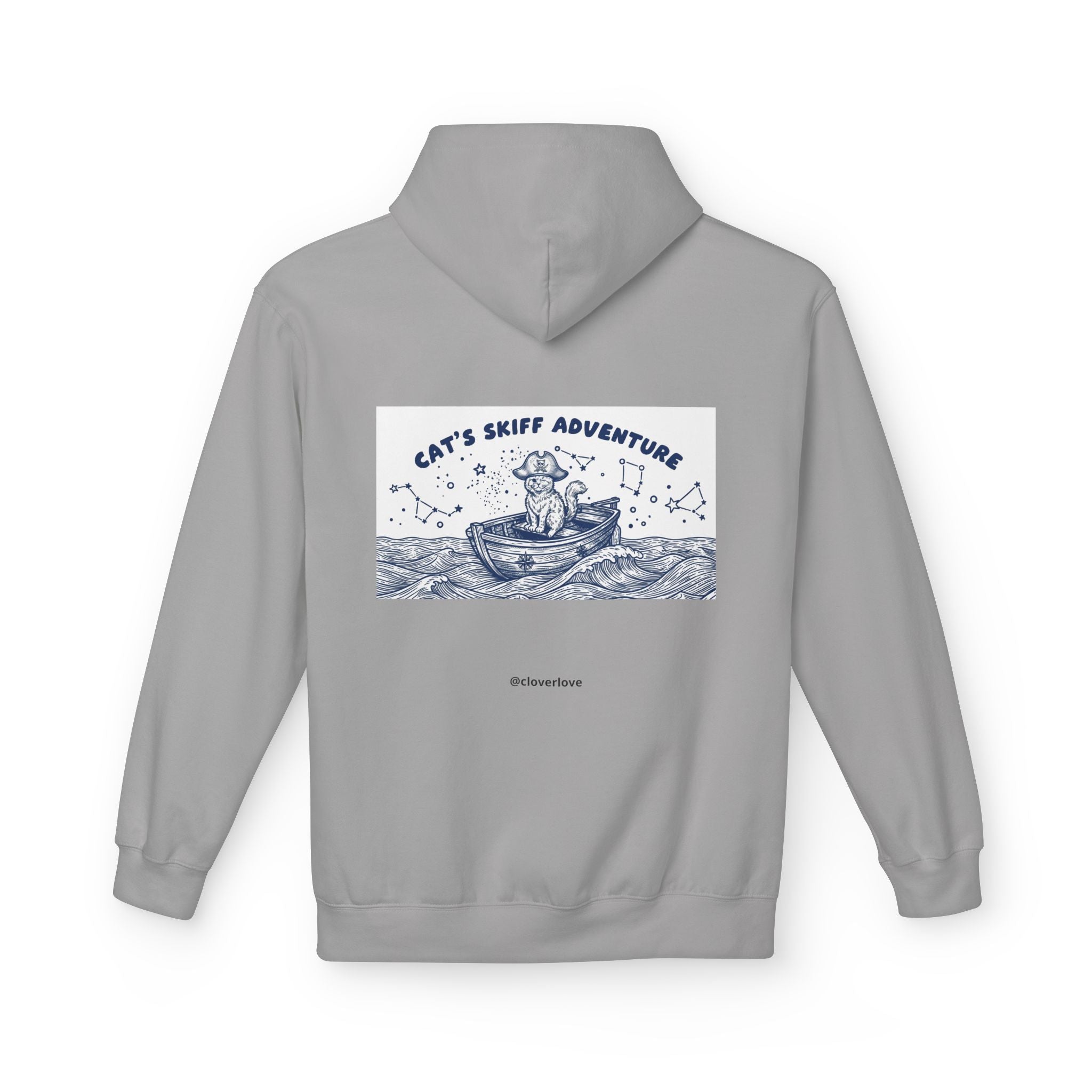 Katzen-Skiff-Abenteuer-Kapuzenpullover | Vintage Ozean Nautisch Grafik Sweatshirt