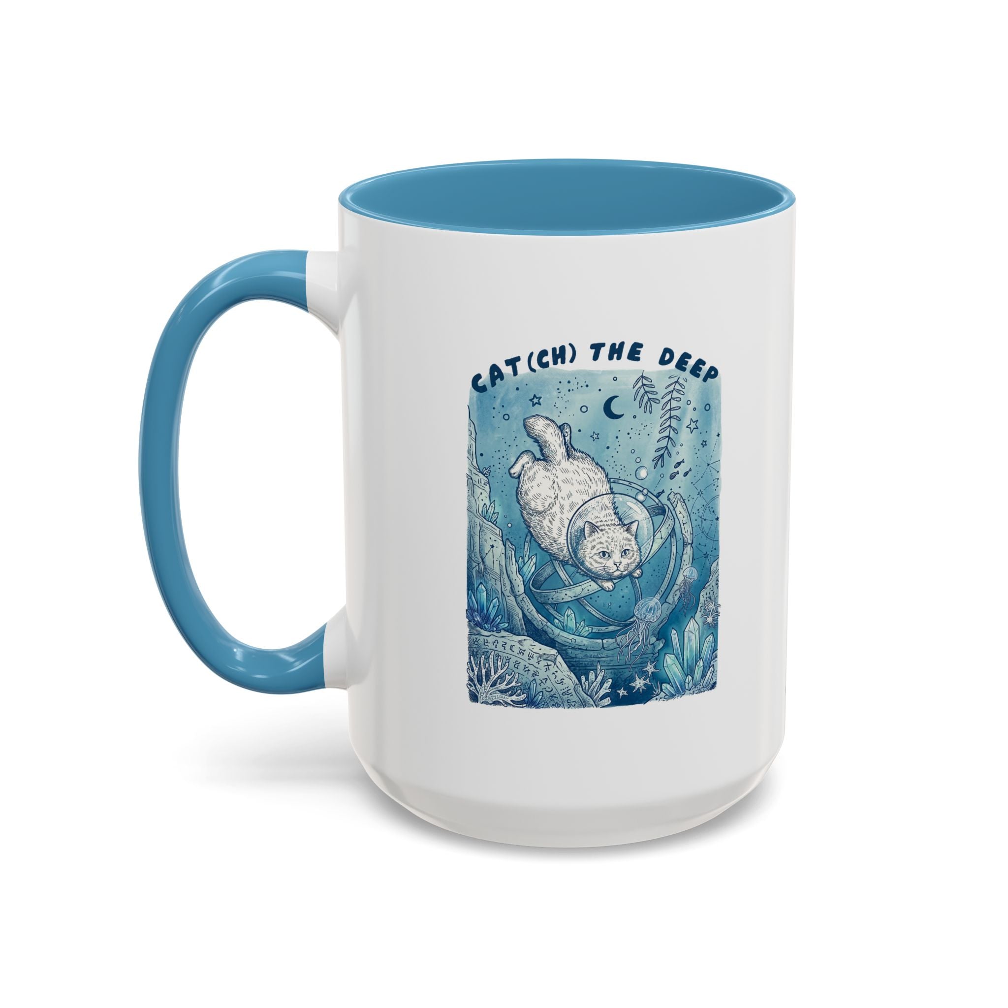 Cat's Deep Ocean Adventure Mug - Underwater Cat Lover Coffee Cup