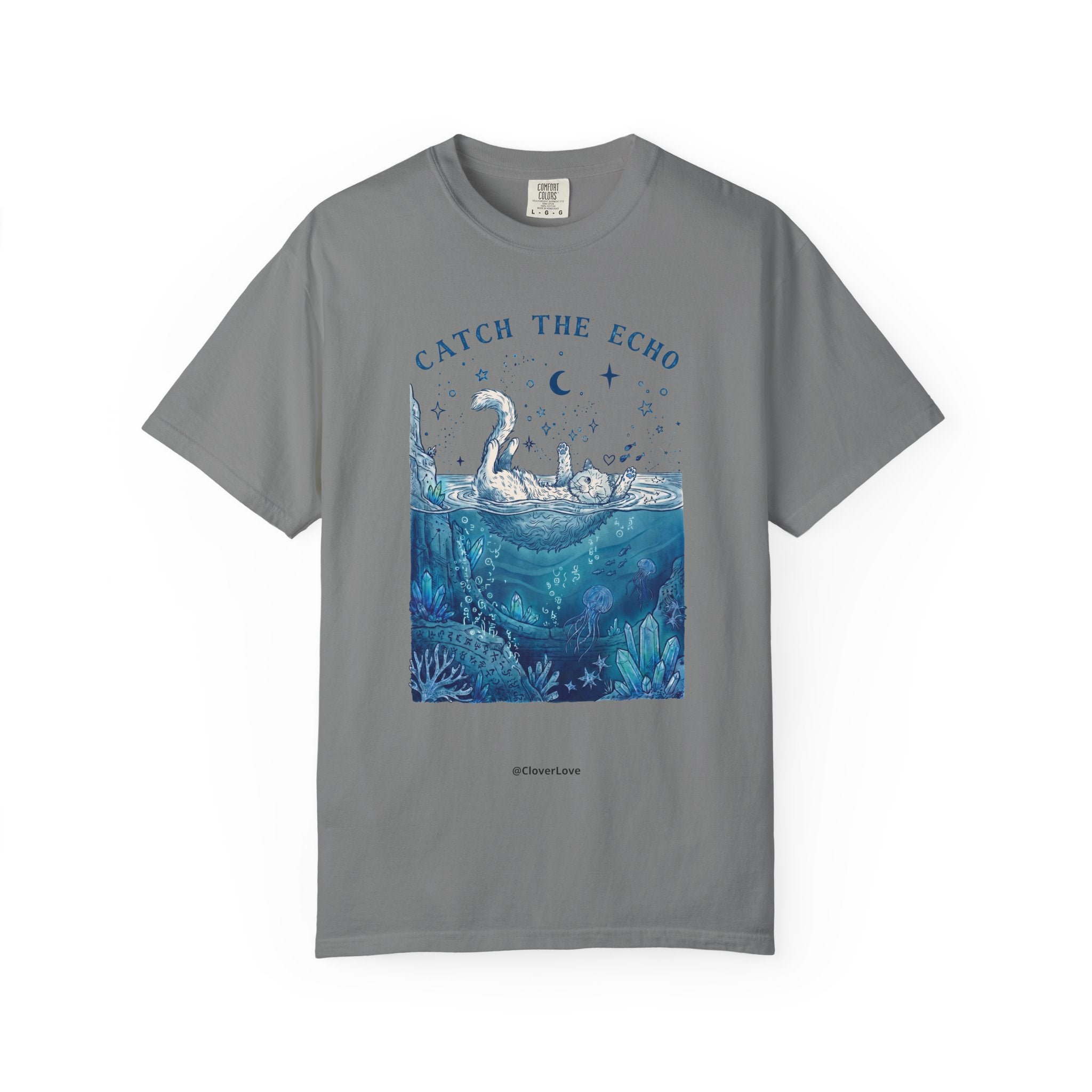 Catch The Echo Cat T-Shirt - Vintage Fantasy Animal Shirt for Cat Lovers