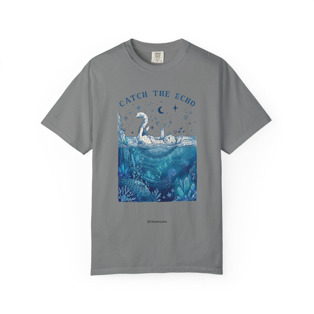 Catch The Echo Cat T-Shirt - Vintage Fantasy Animal Shirt for Cat Lovers