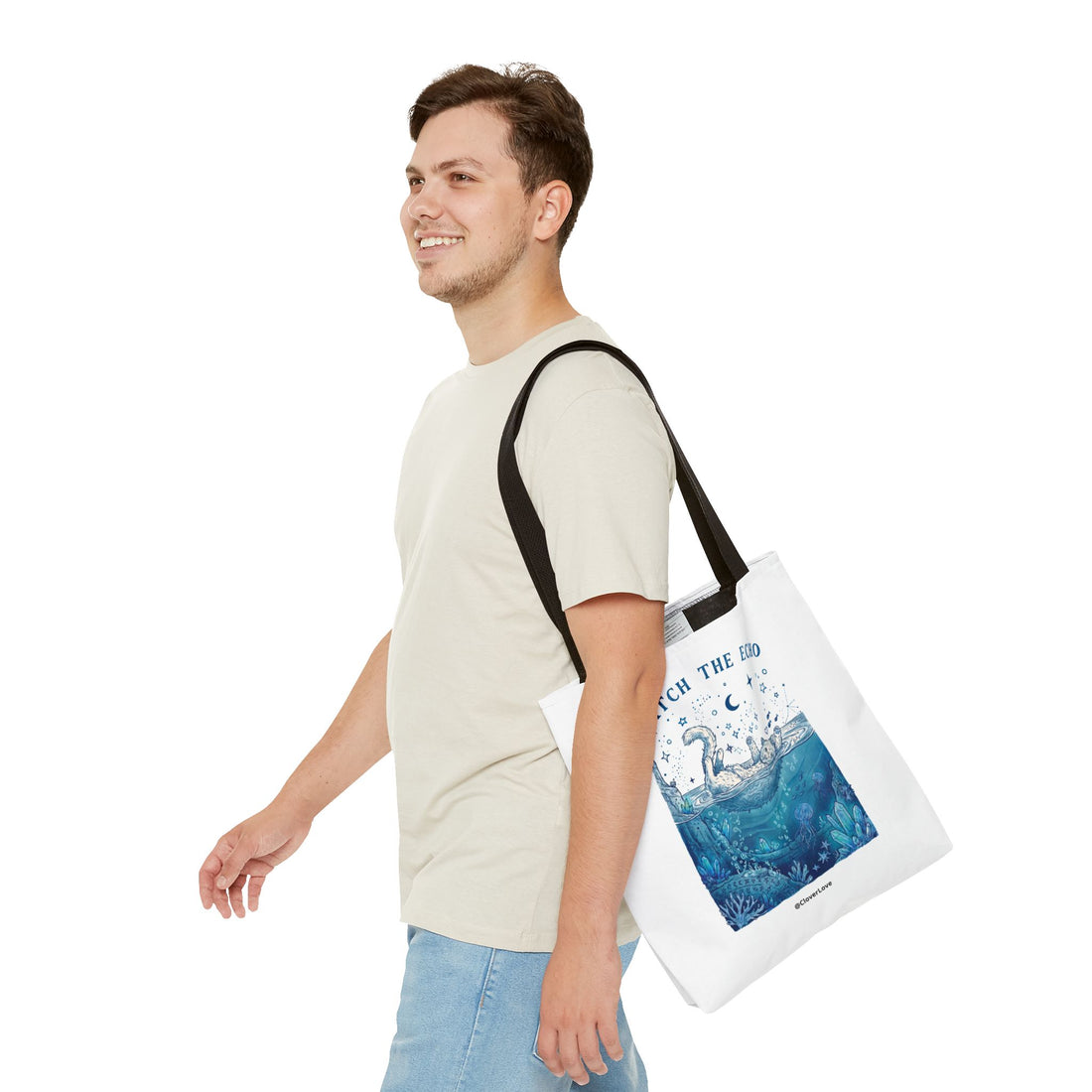 Cat Ocean Adventure Tote Bag | Vintage Underwater Graphic Canvas Bag
