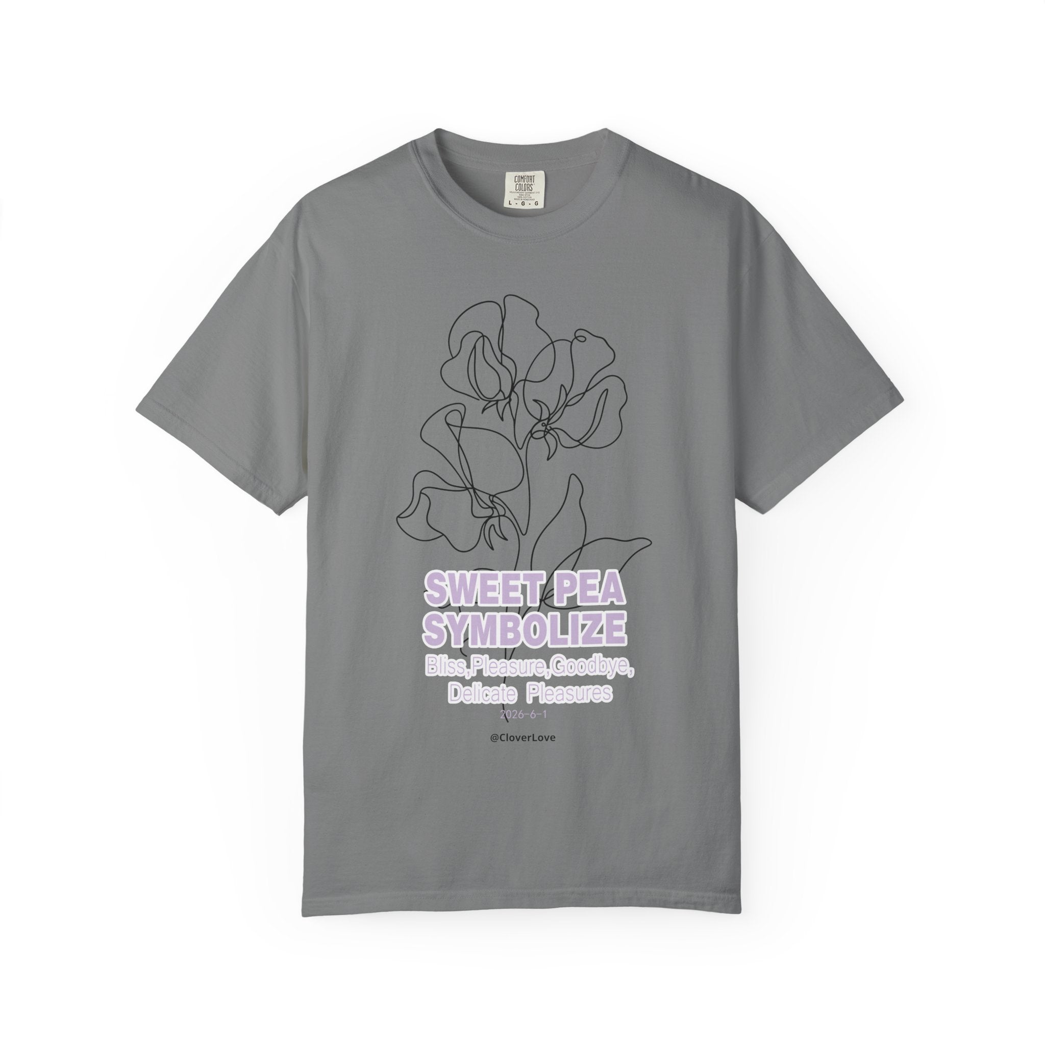 Sweet Pea Flower T-Shirt - Botanical Graphic Shirt for Flower Lovers