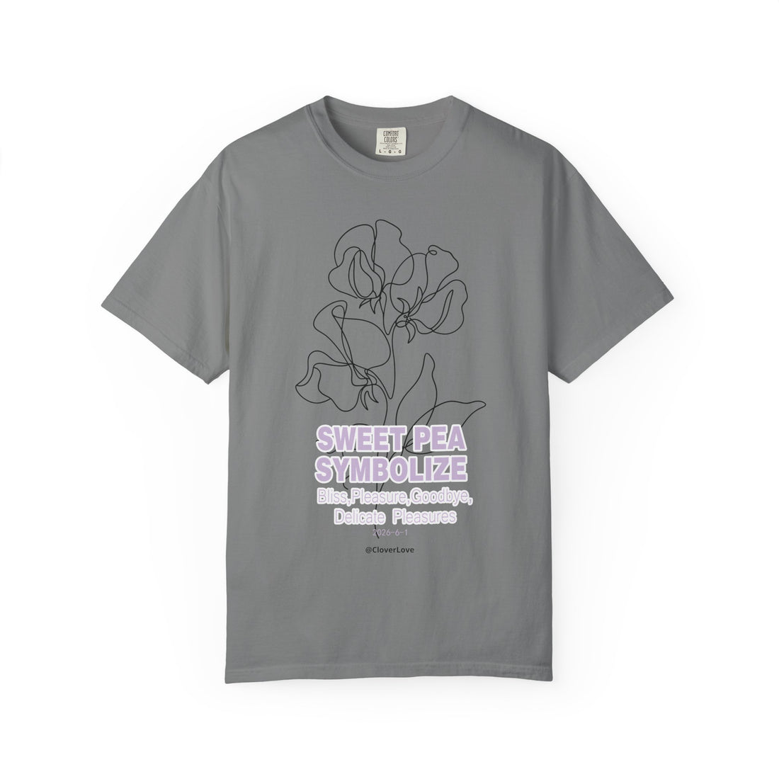 Sweet Pea Flower T-Shirt - Botanical Graphic Shirt for Flower Lovers