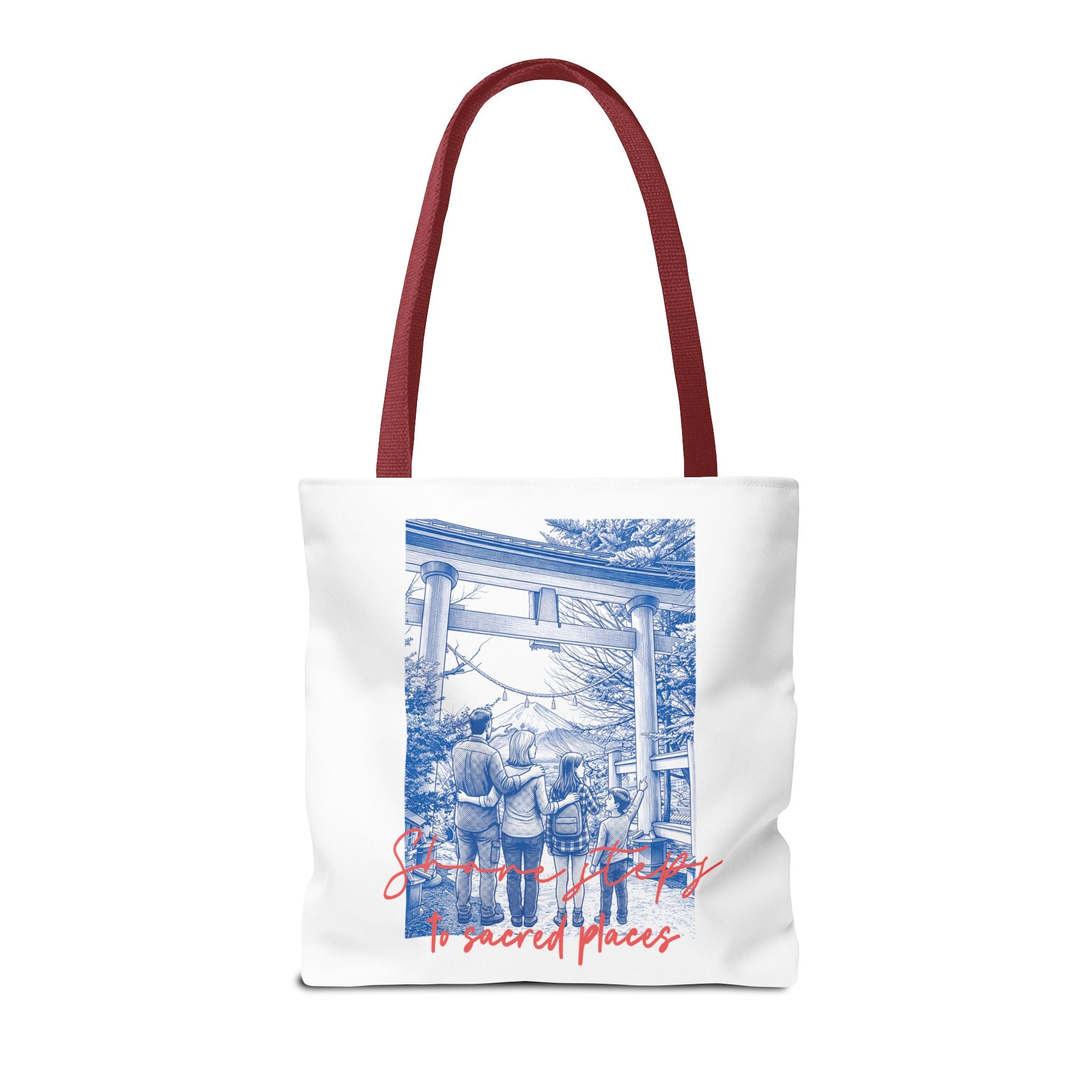Japan Travel Tote Bag | Vintage Torii Gate Fuji Mountain Canvas Bag