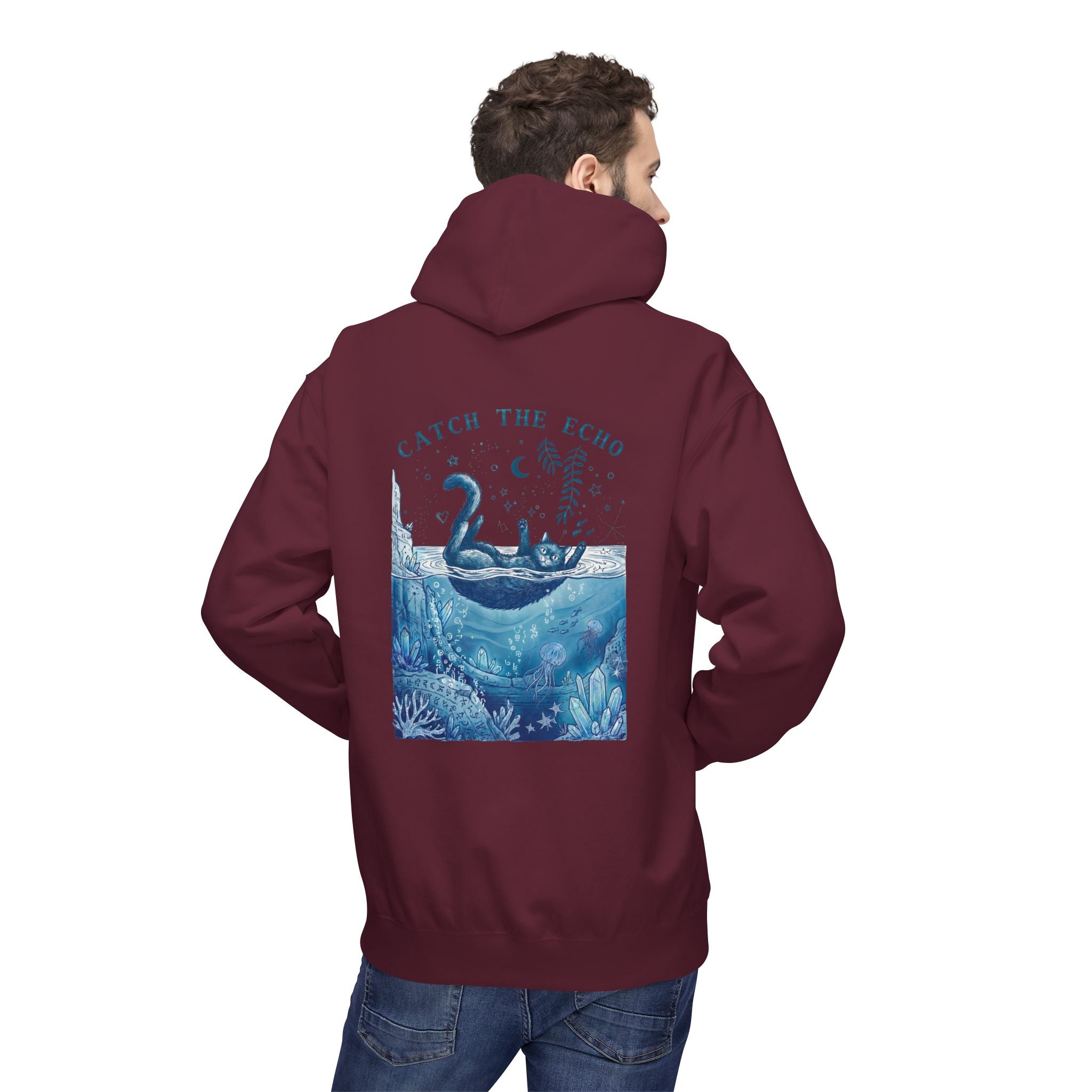 Cat Ocean Adventure Hoodie | Vintage Underwater Graphic Sweatshirt
