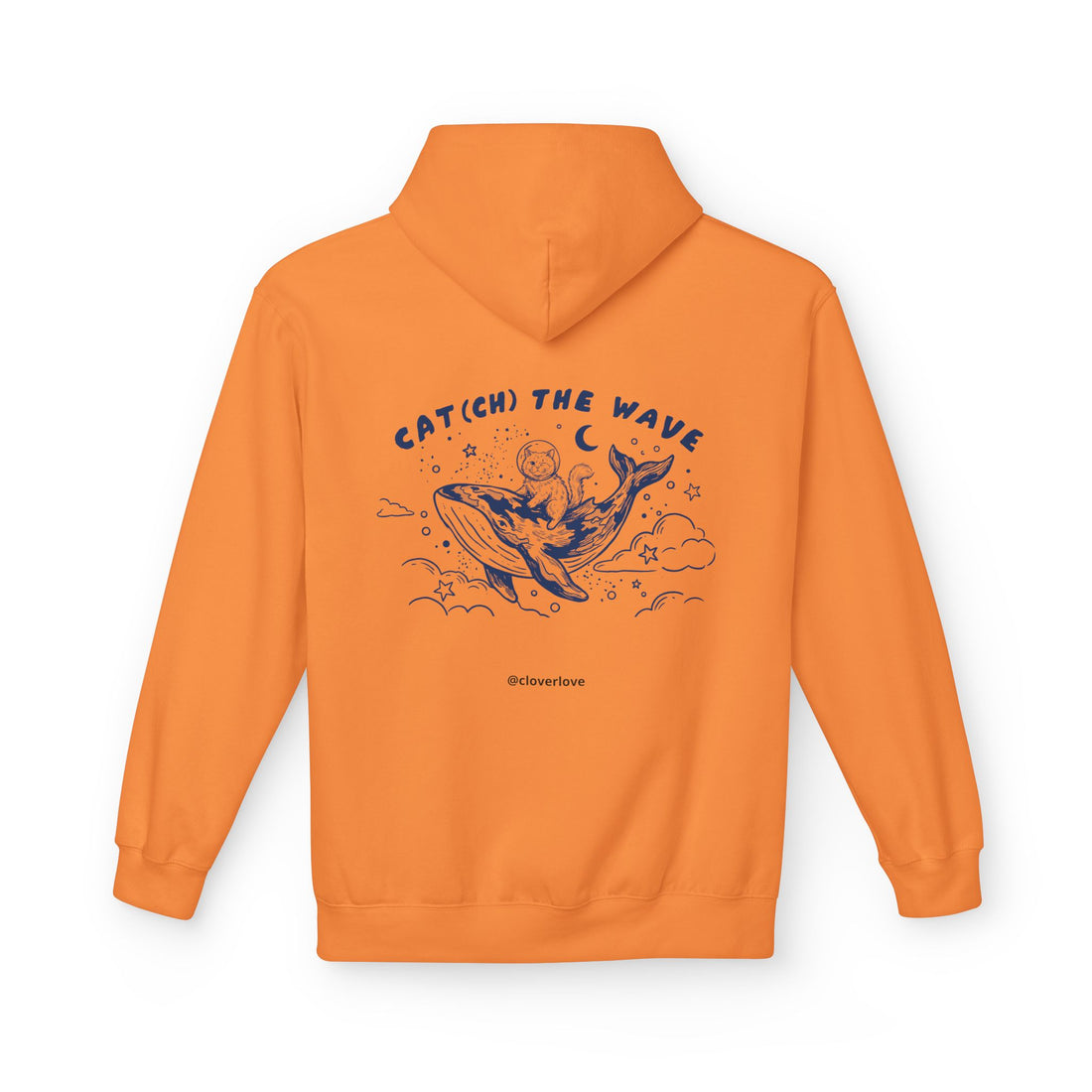 Katzen-Wal-Abenteuer-Kapuzenpulli | Vintage-Ozean-Grafik-Sweatshirt