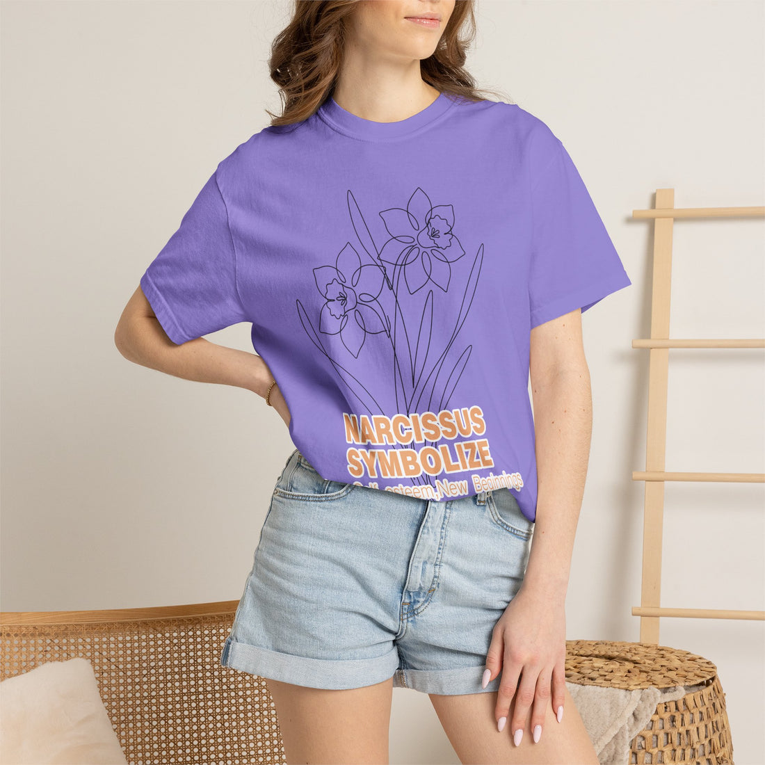 Narcissus Flower T-Shirt - Botanical Graphic Shirt for Flower Lovers
