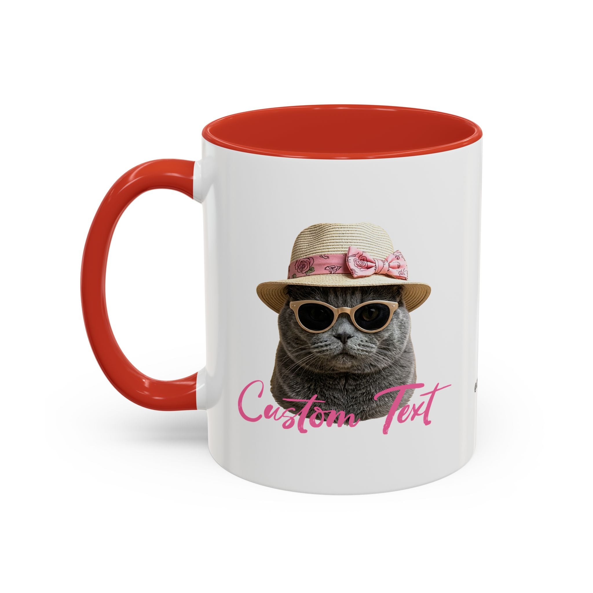 Summer Sunbathing Cat Mug | Personalized Cat Coffee Cup With Custom Text