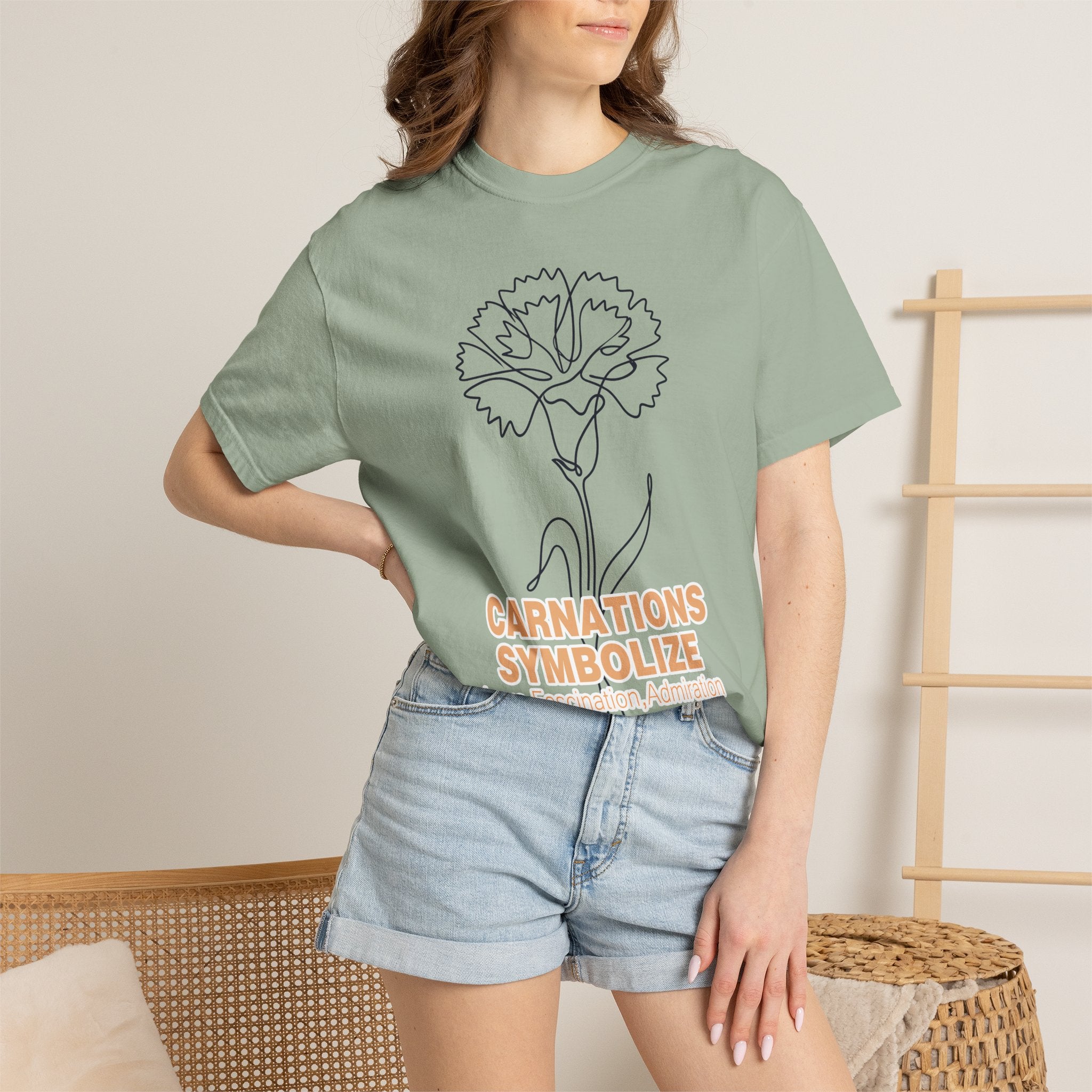 Carnation Flower T-Shirt - Birth Flower Shirt for Women, Flower Lover Gift