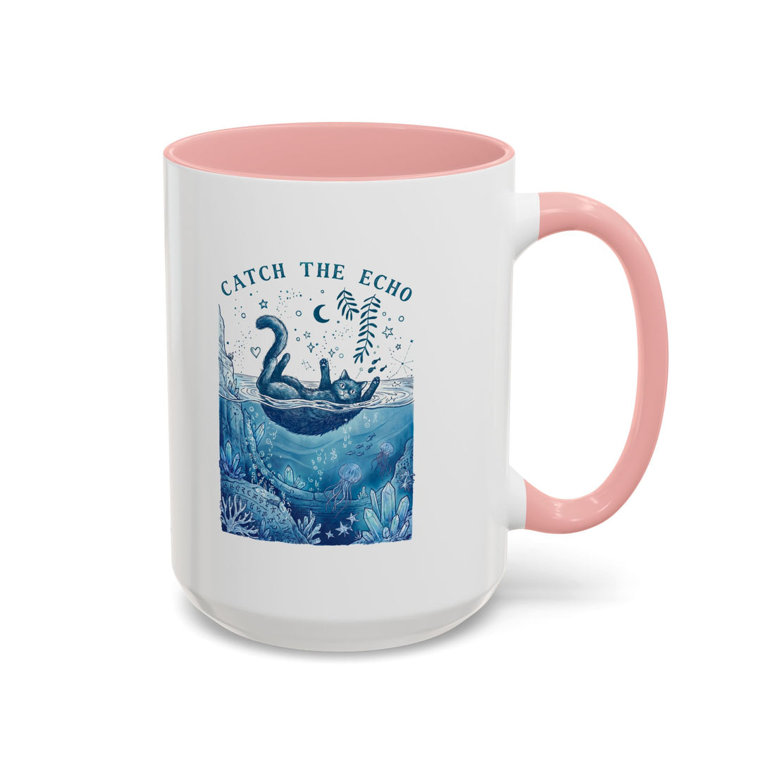 Cat's Ocean Echo Mug - Cute Underwater Cat Lover Coffee Cup