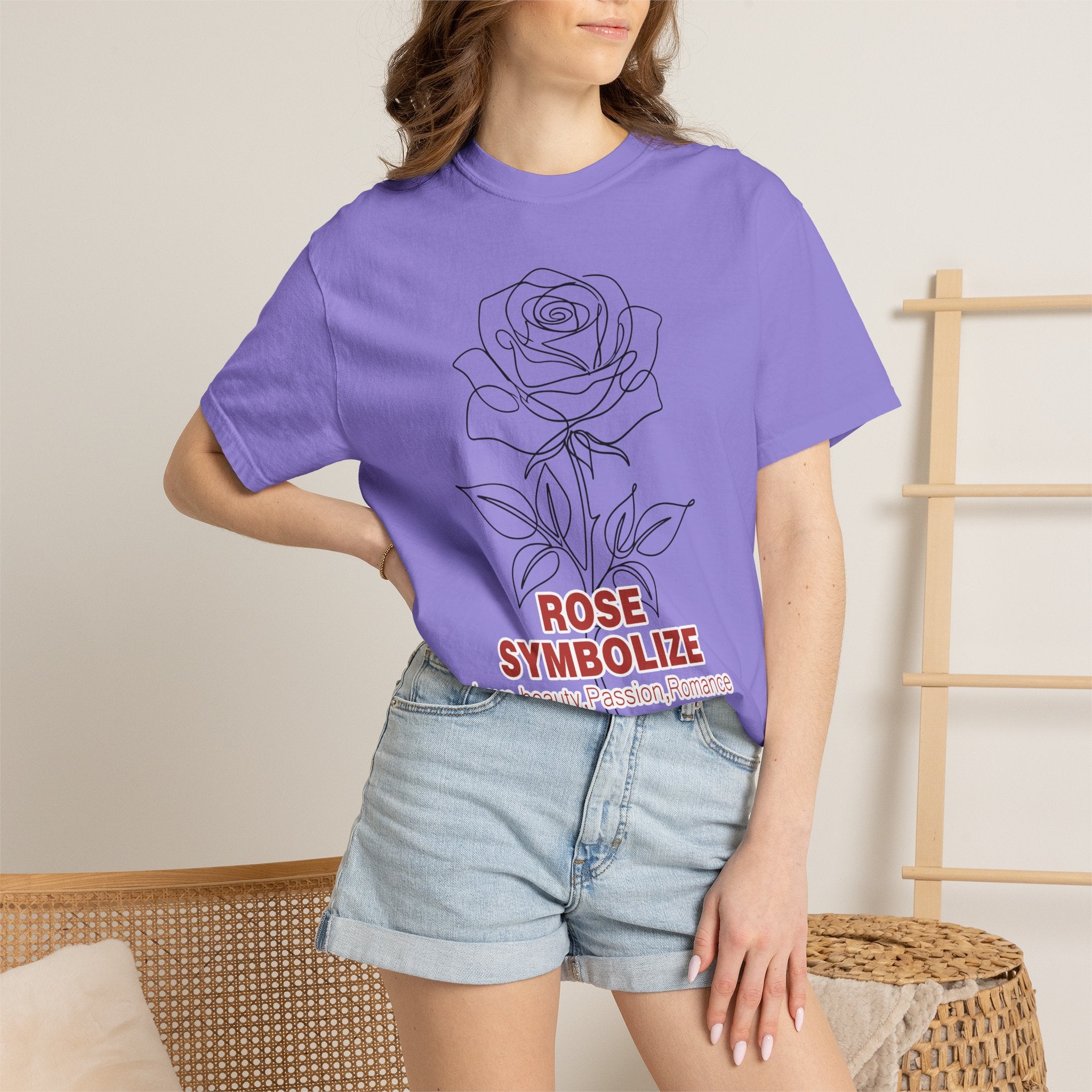 Rose Flower T-Shirt - Romantic Botanical Graphic Shirt for Flower Lovers