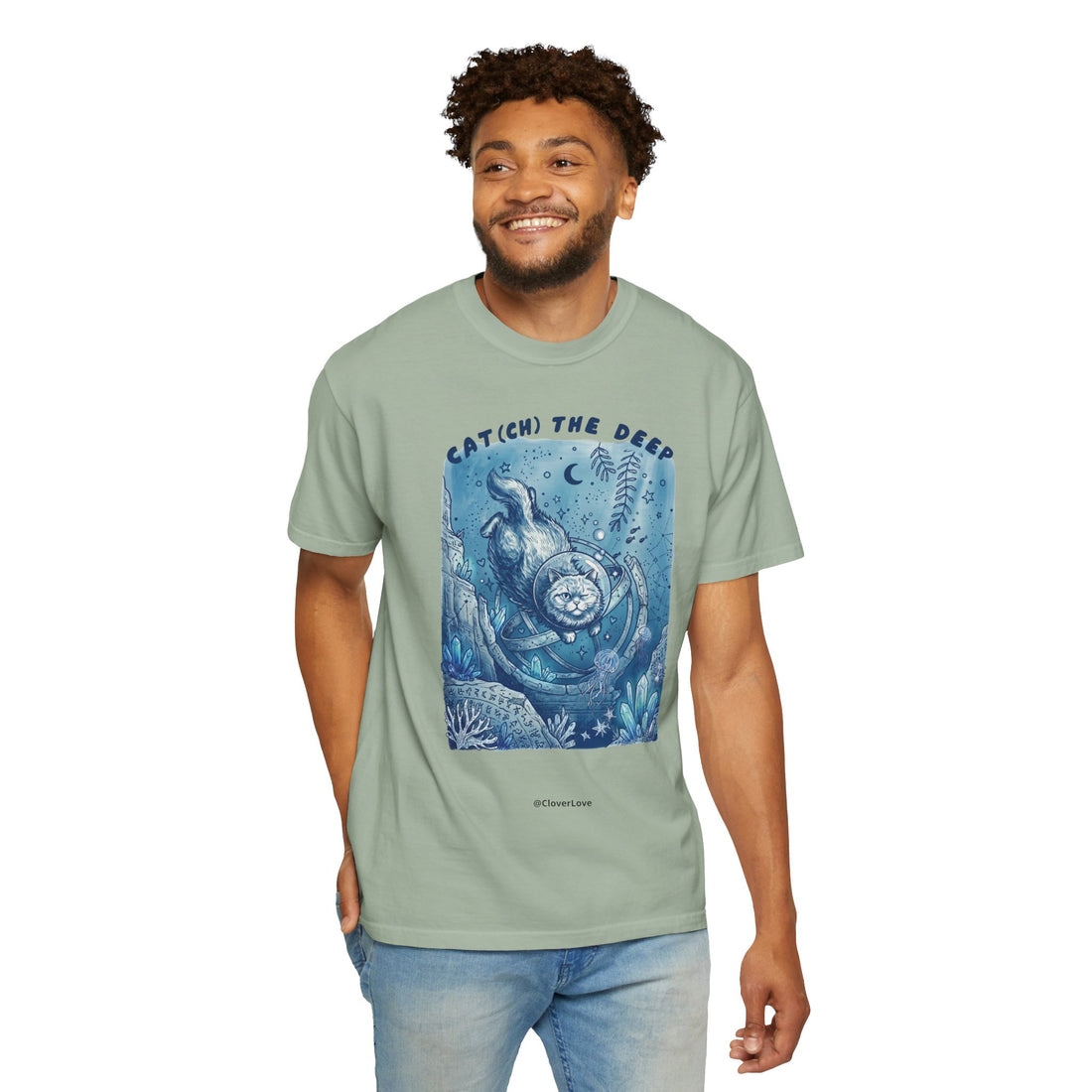 Cat(ch) The Deep Sea T-Shirt - Deep Ocean Fantasy Shirt for Cat Lovers
