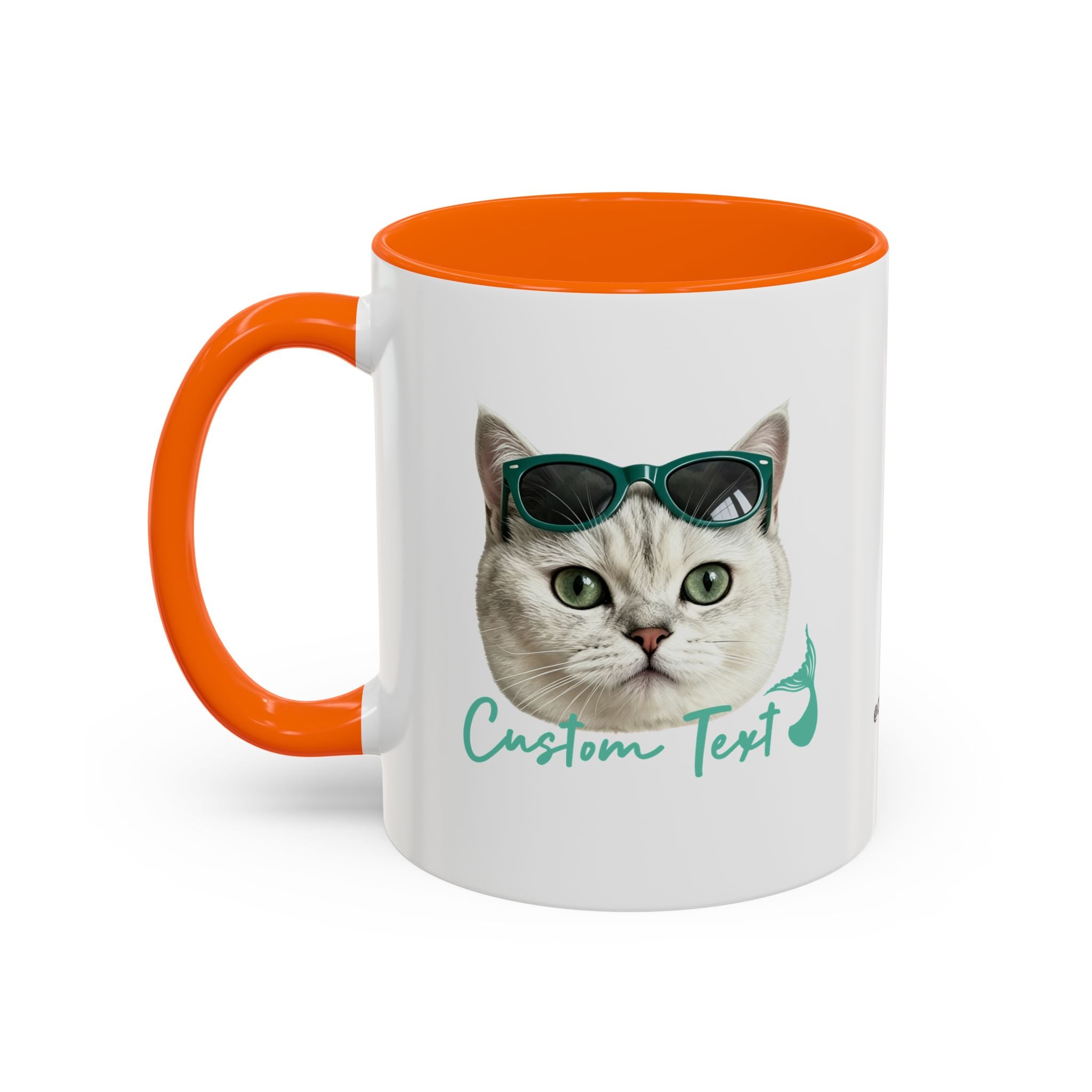 Mermaid Cat Summer Mug | Personalized Cat Coffee Cup With Custom Text