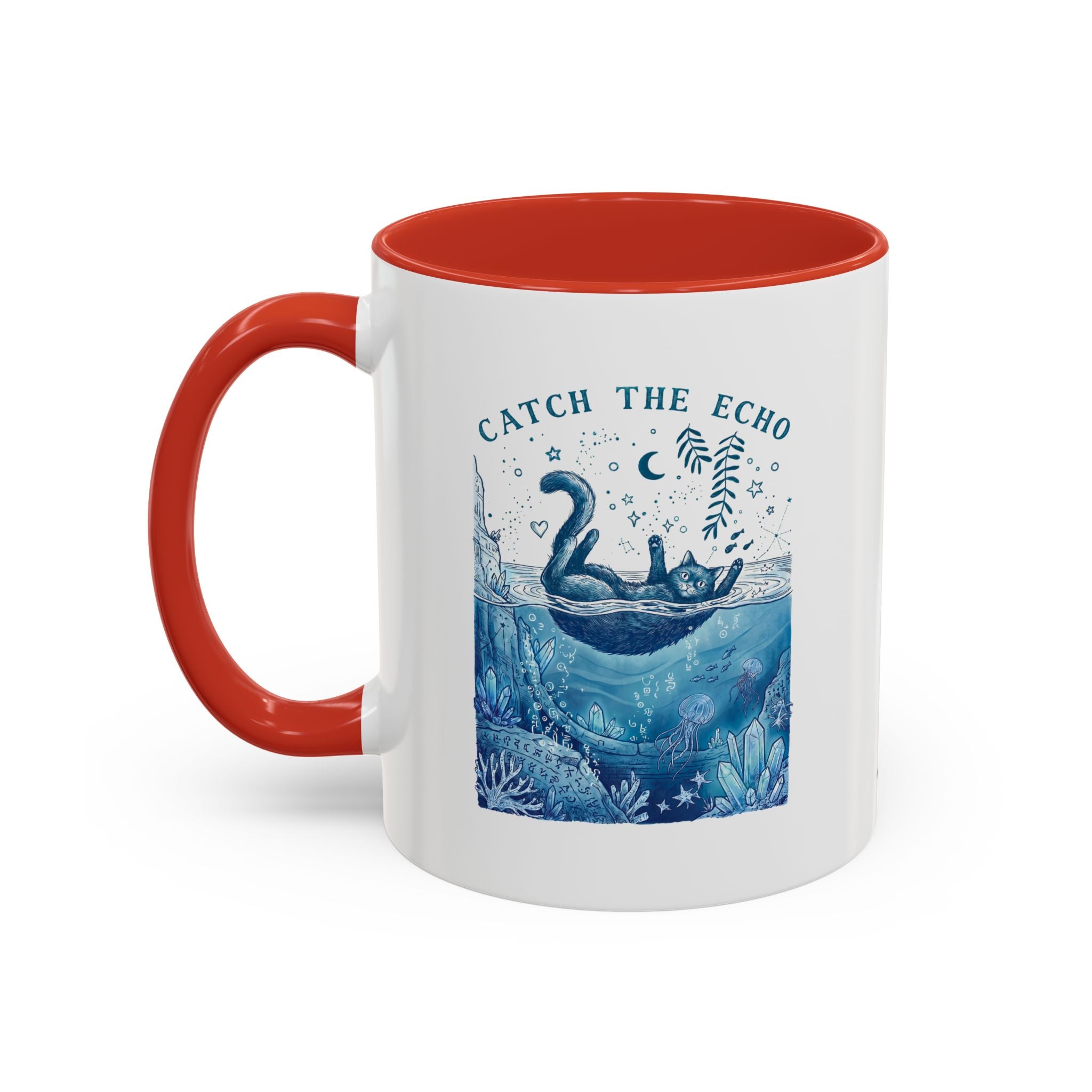 Cat's Ocean Echo Mug - Cute Underwater Cat Lover Coffee Cup