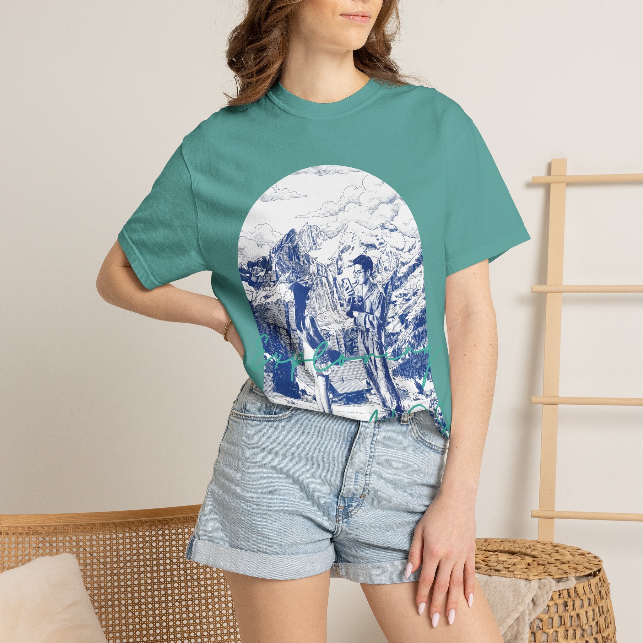 Custom Travel Landmark T-Shirt - Vintage Mountain Adventure Tee, Unique Travel Gift