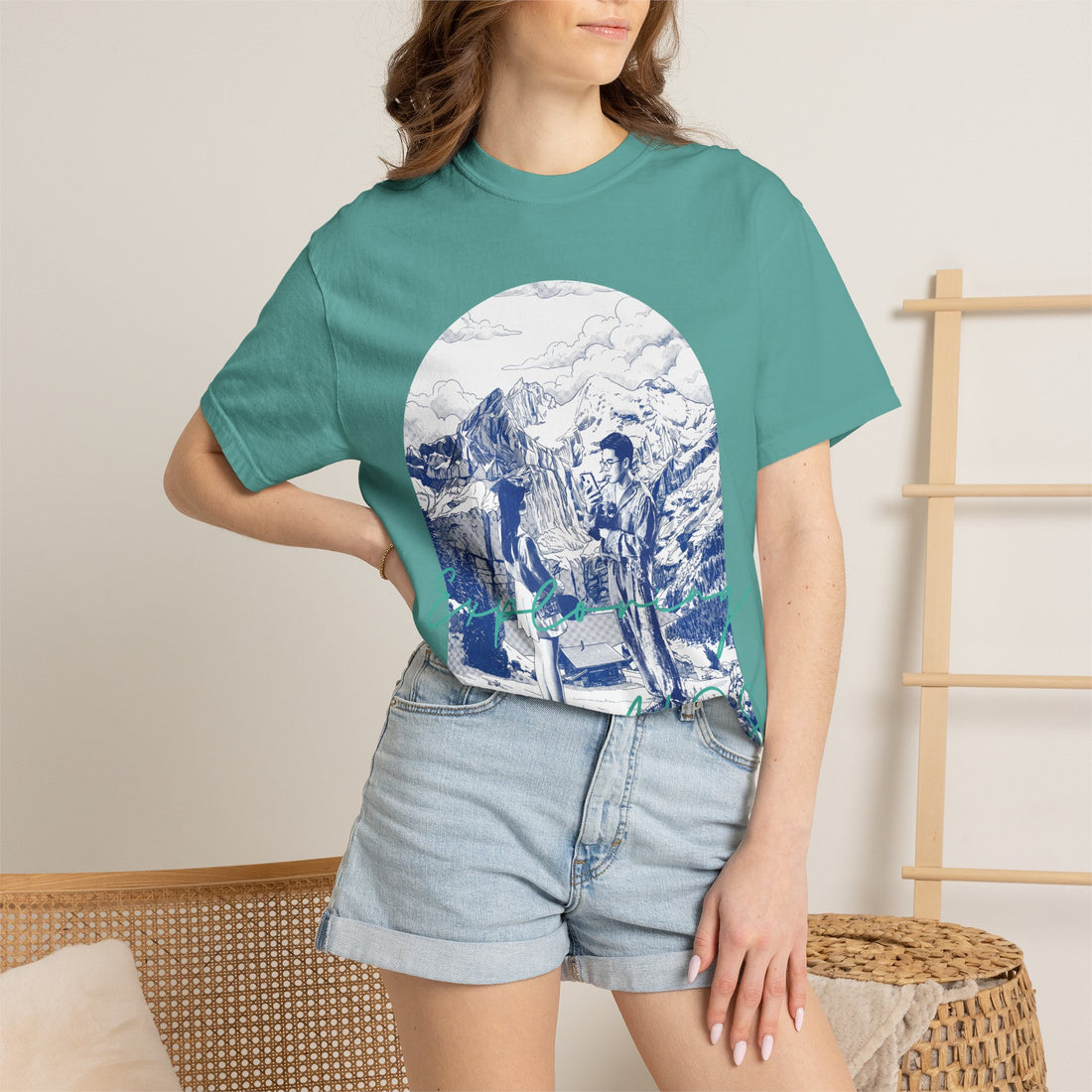 Custom Travel Landmark T-Shirt - Vintage Mountain Adventure Tee, Unique Travel Gift