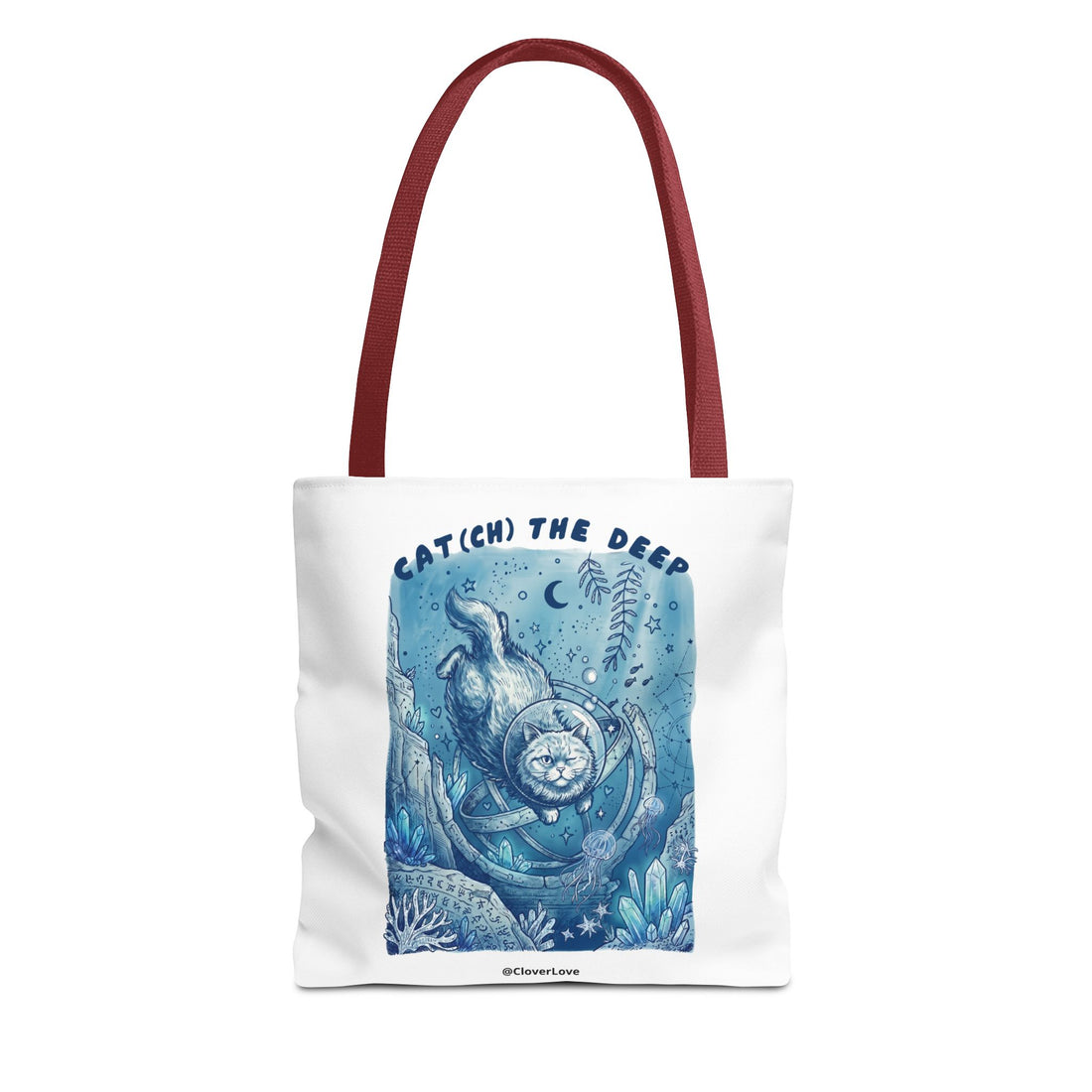 Cat Deep Sea Adventure Tote Bag | Vintage Ocean Explorer Canvas Bag
