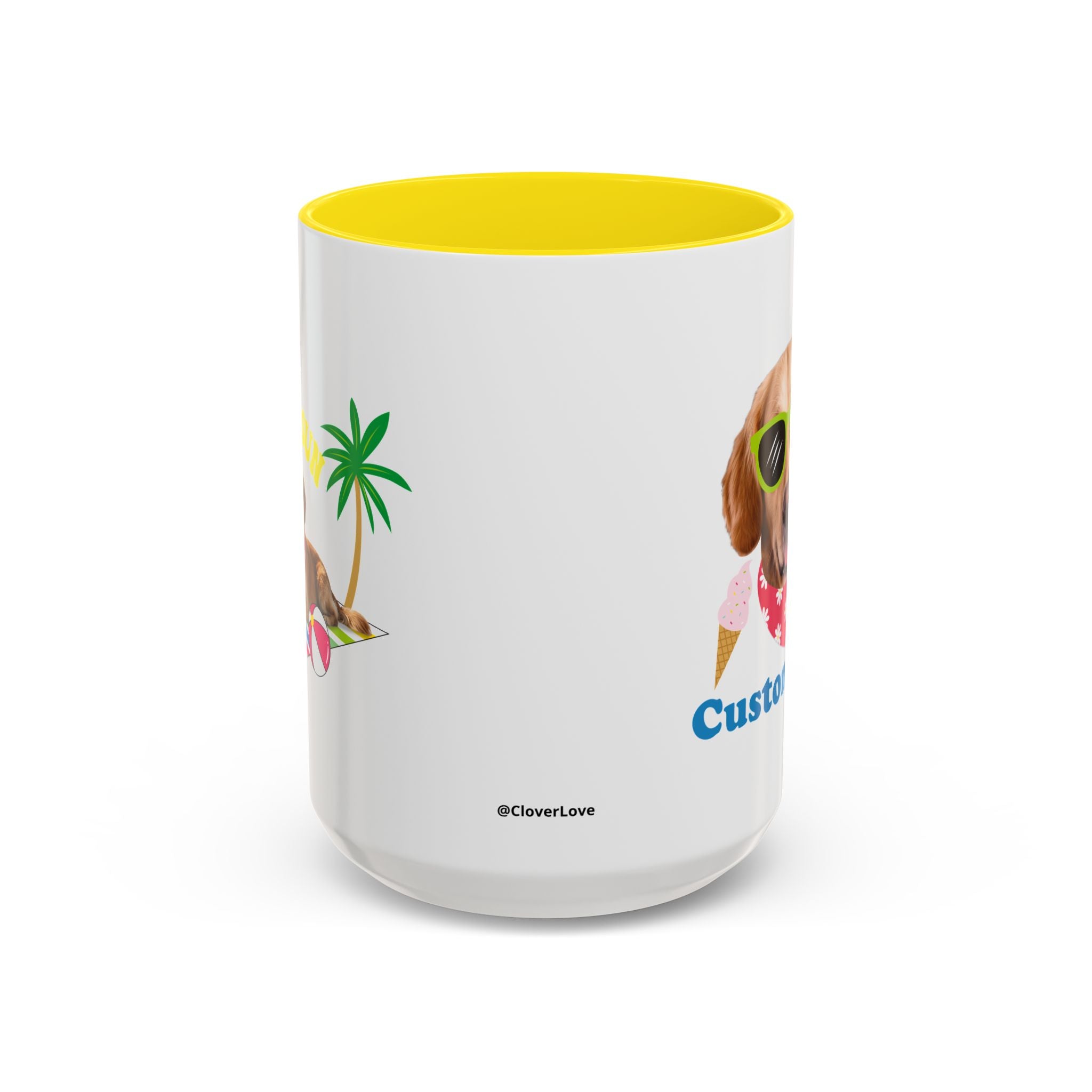 Süße Sommer Hunde-Tasse | Personalisierte Hunde-Foto-Kaffeetasse mit individuellem Text