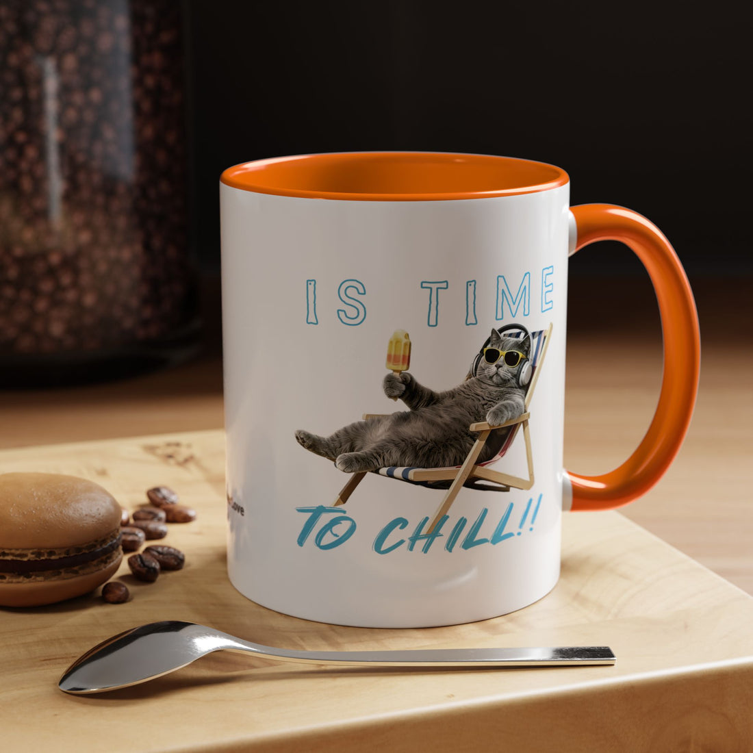 Chill Cat Summer Mug | Personalized Cat Photo Coffee Cup With Custom Text
