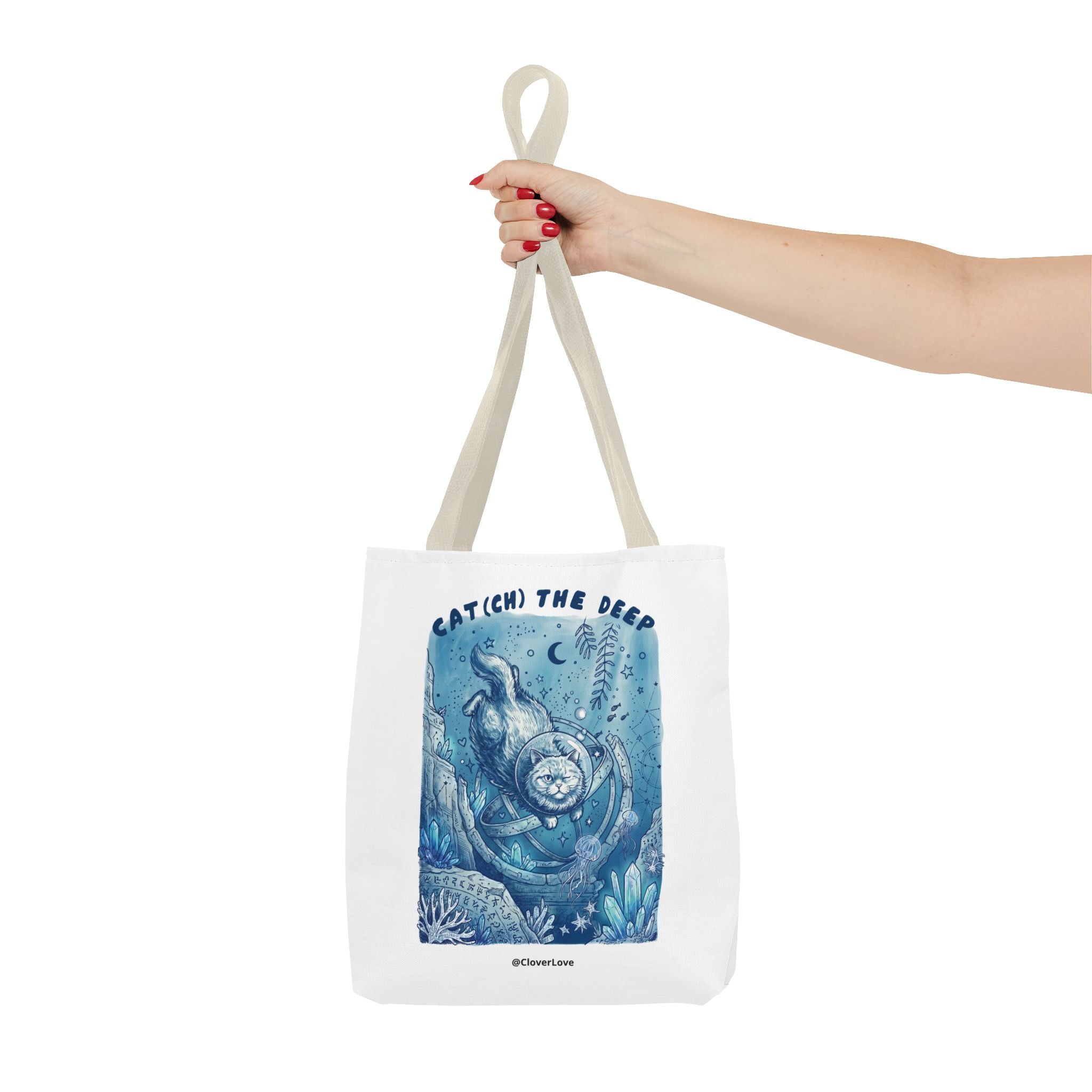 Cat Deep Sea Adventure Tote Bag | Vintage Ocean Explorer Canvas Bag