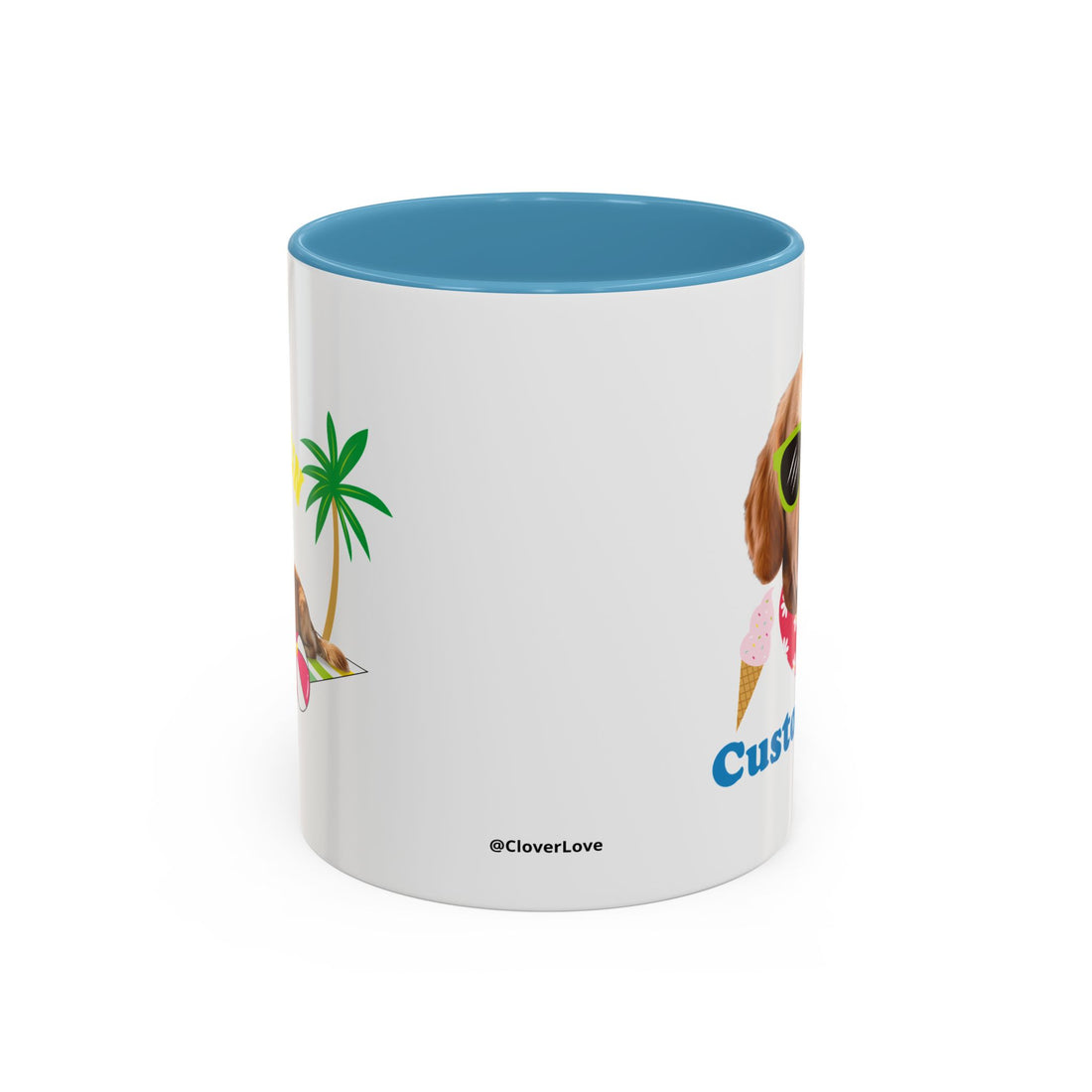Süße Sommer Hunde-Tasse | Personalisierte Hunde-Foto-Kaffeetasse mit individuellem Text